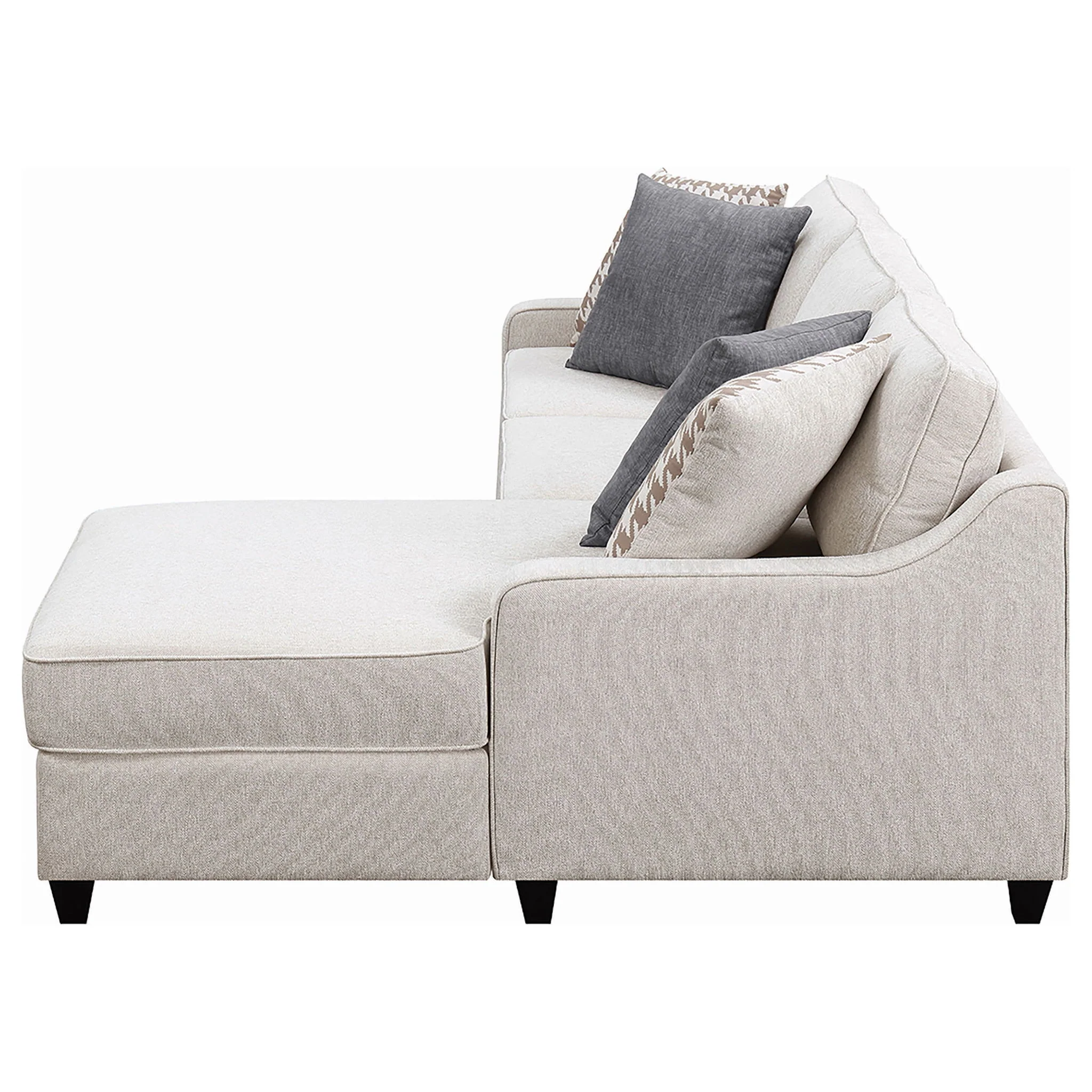 Mcloughlin Upholstered Sloped Arm Sectional Sofa Platinum - Image 4