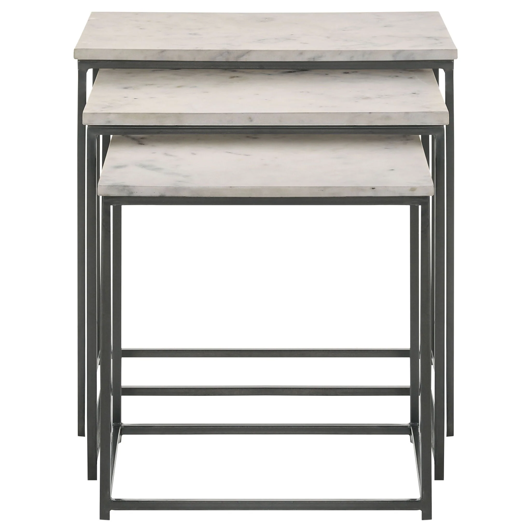 Medora 3-piece Marble Top Nesting Table Set White - Image 2