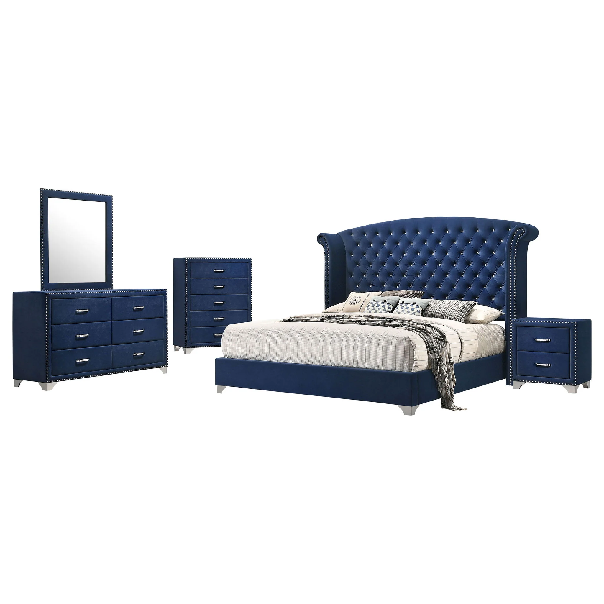 Melody 5-piece Queen Bedroom Set Pacific Blue - Image 2