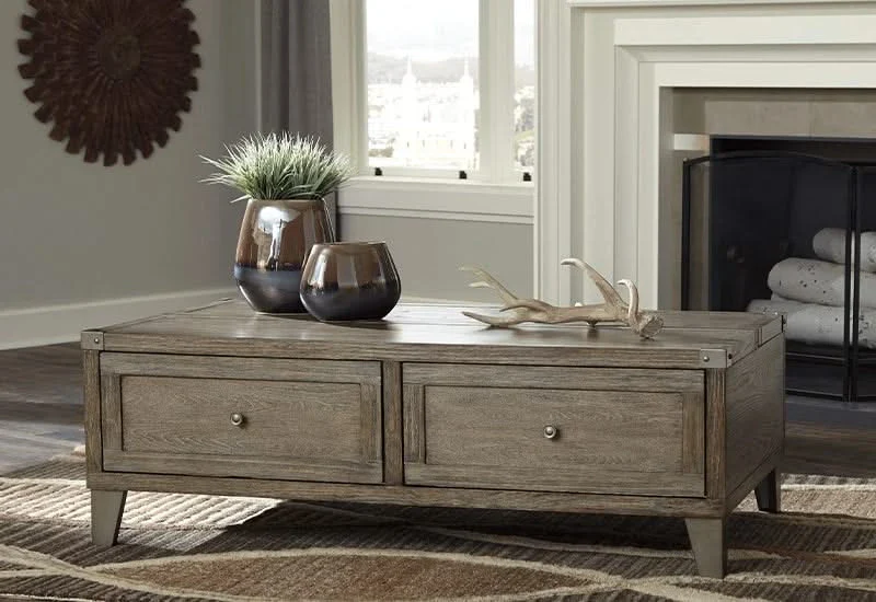 Memphis Brown Modern Rustic Lift Top Coffee Table - Image 11