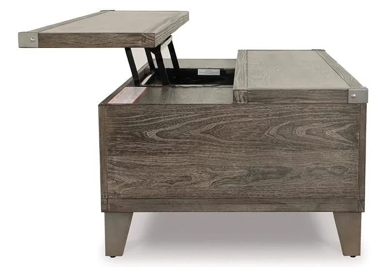 Memphis Brown Modern Rustic Lift Top Coffee Table - Image 13
