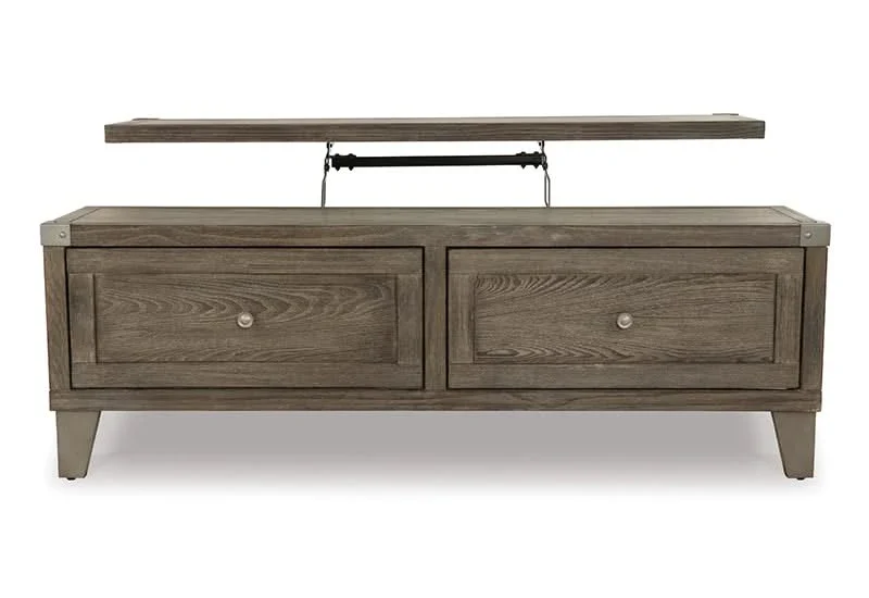 Memphis Brown Modern Rustic Lift Top Coffee Table - Image 3