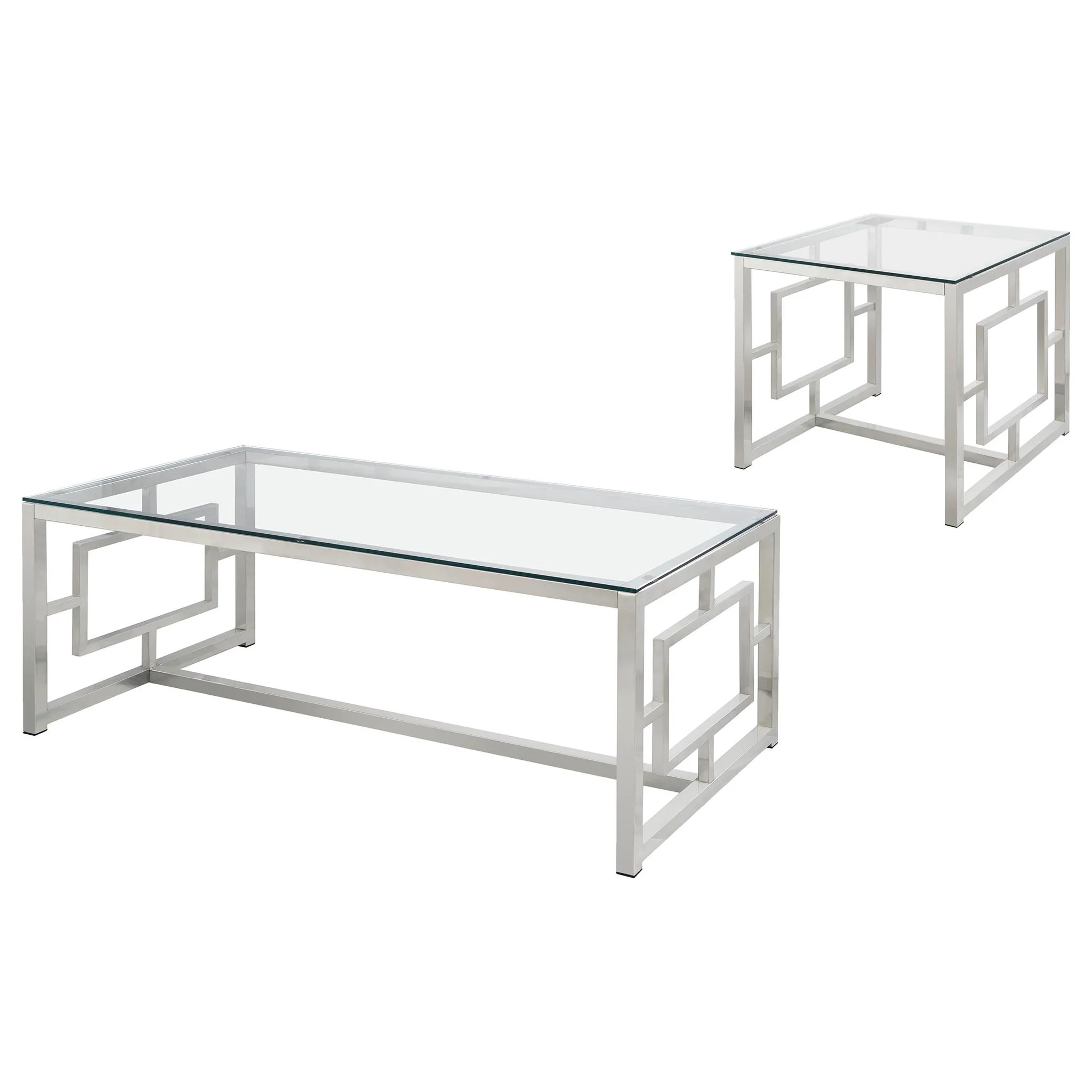 Merced 2-piece Rectangular Coffee and End Table Set Nickel - Image 2