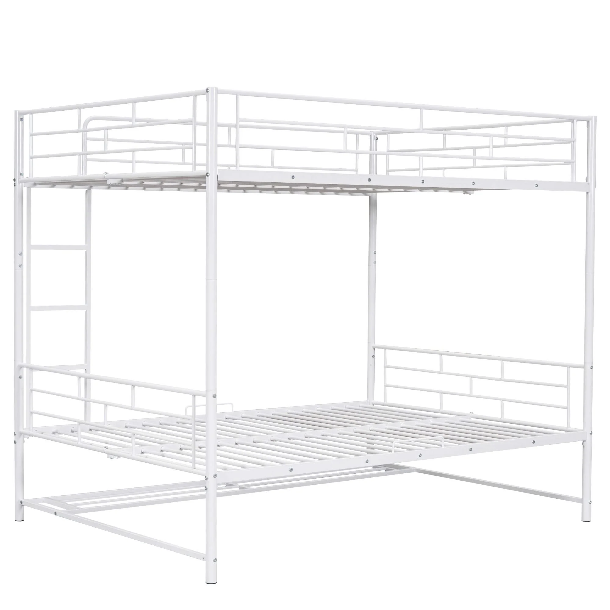 Metal Bunk Bed With Shelf And Guardrails - Image 2