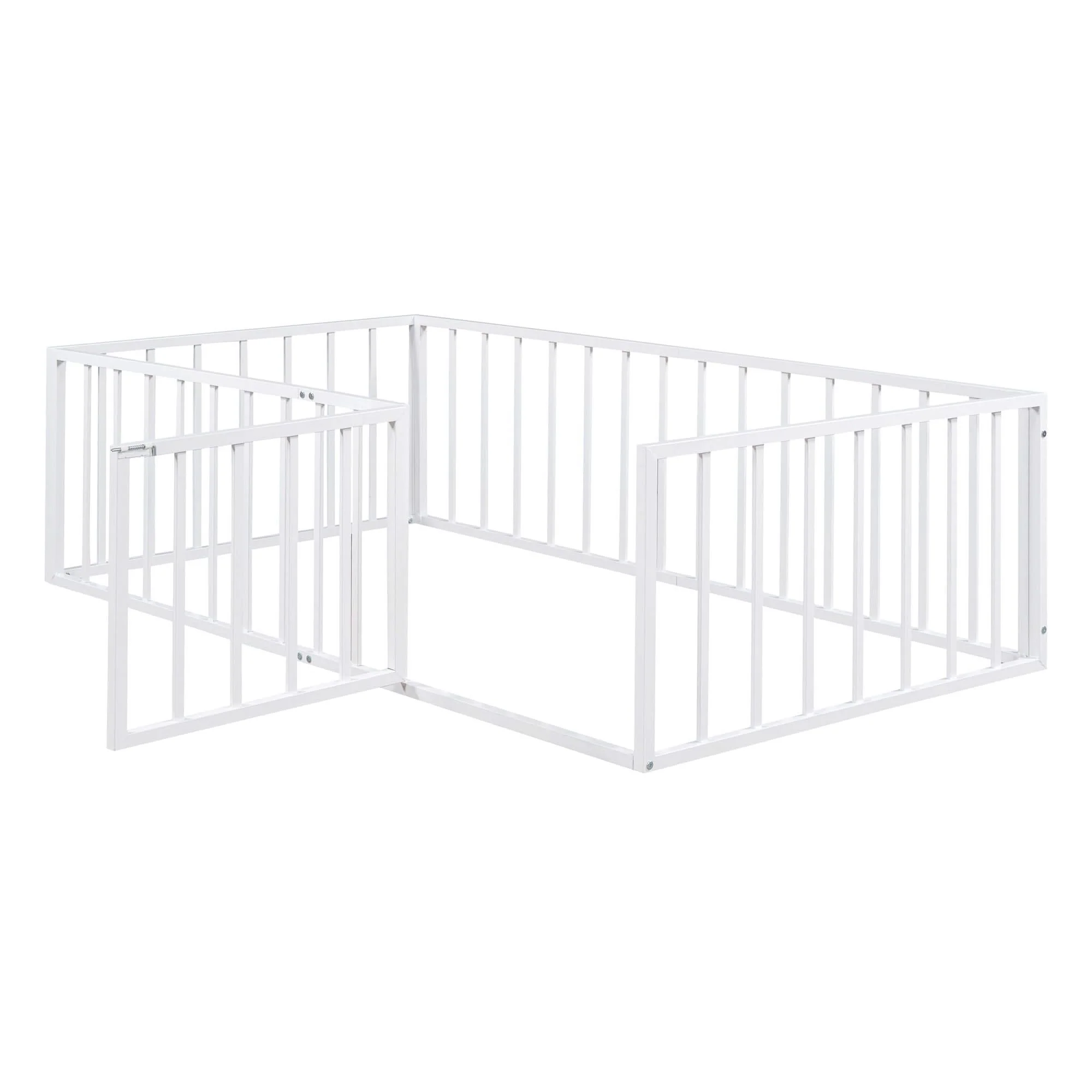 Metal Floor Bed Frame With Fence And Door - Image 19