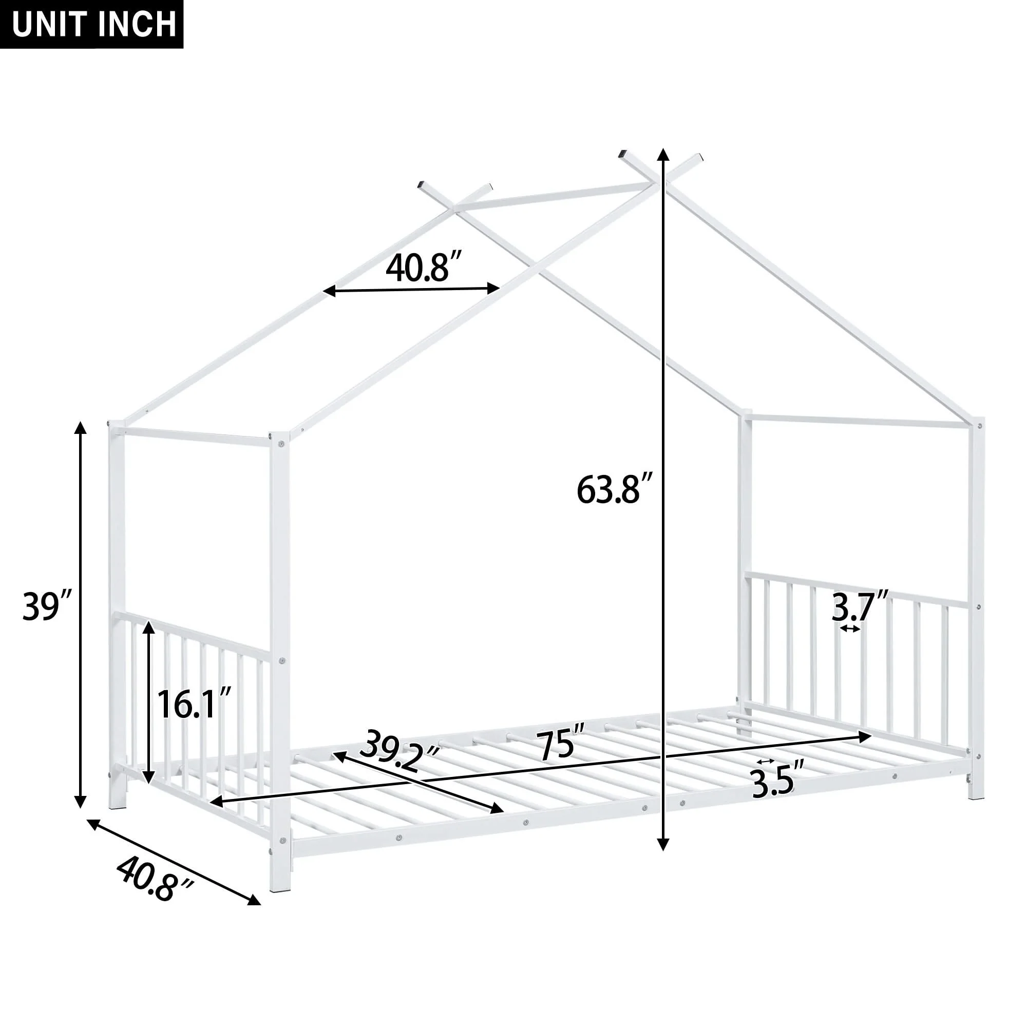 Metal House Platform Bed With Modern Design And Durable Frame - Image 11