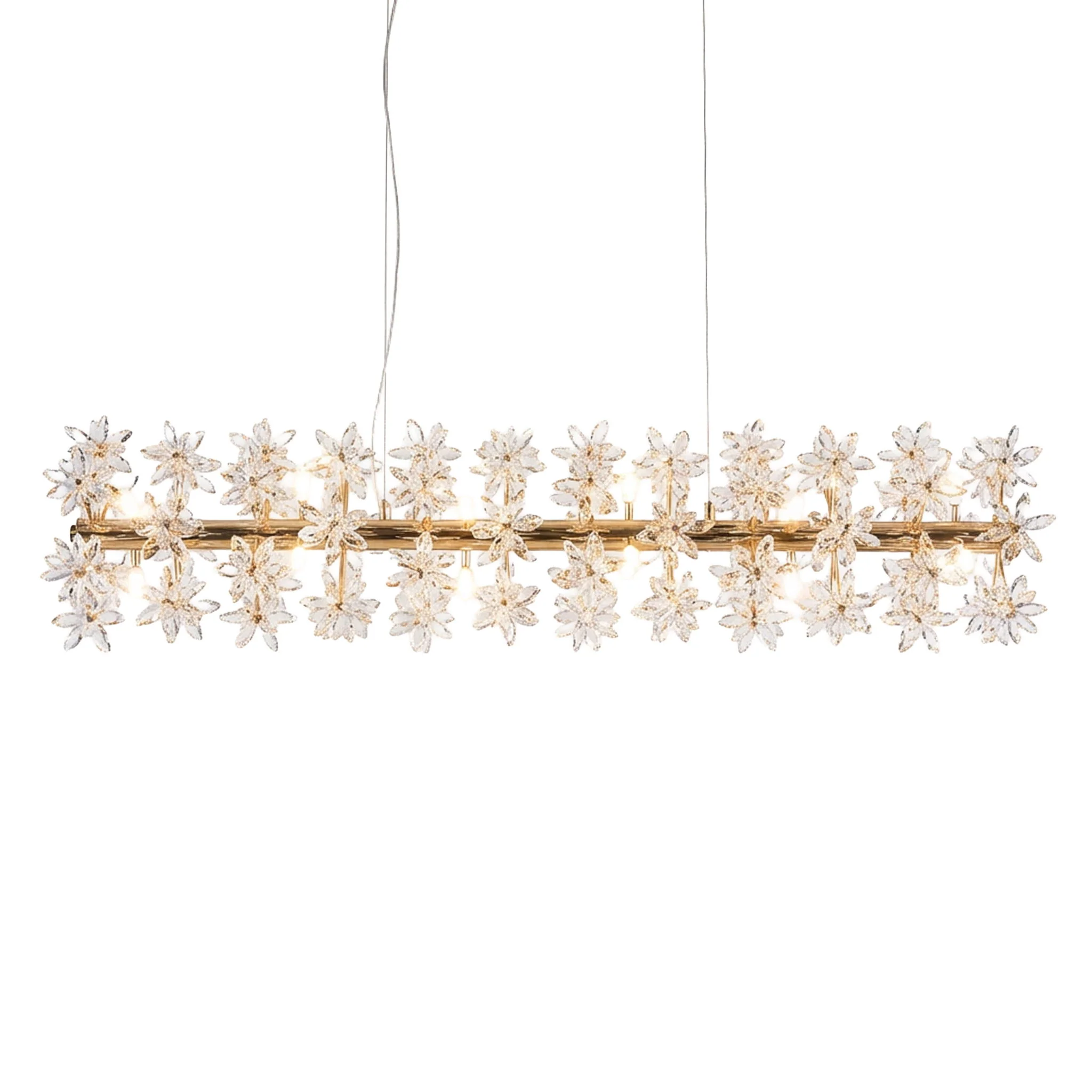 Michael Amini Lighting - Bouquet 18-Light Rectangular Chandelier - Gold