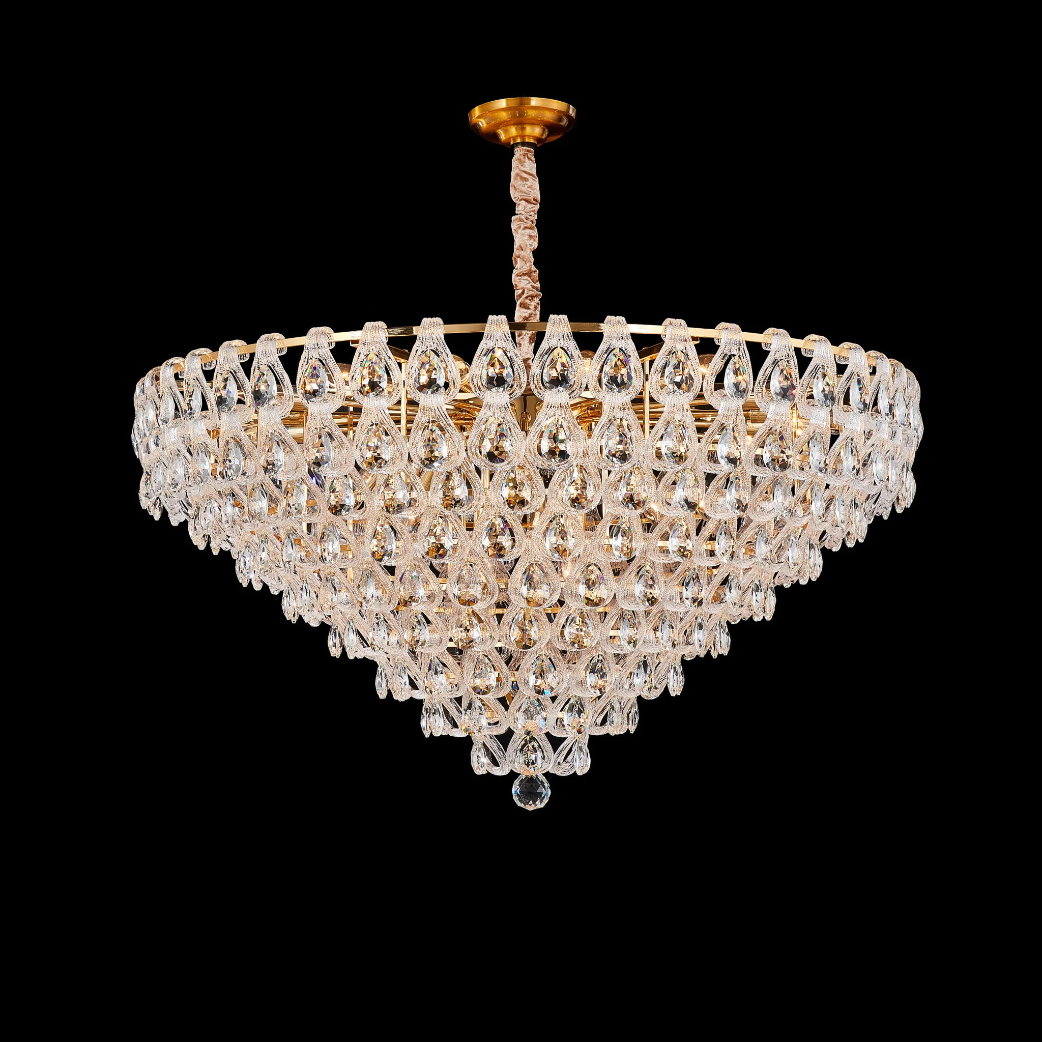 Michael Amini Lighting - Gala 28-Light Round LED Chandelier - Gold - Image 3