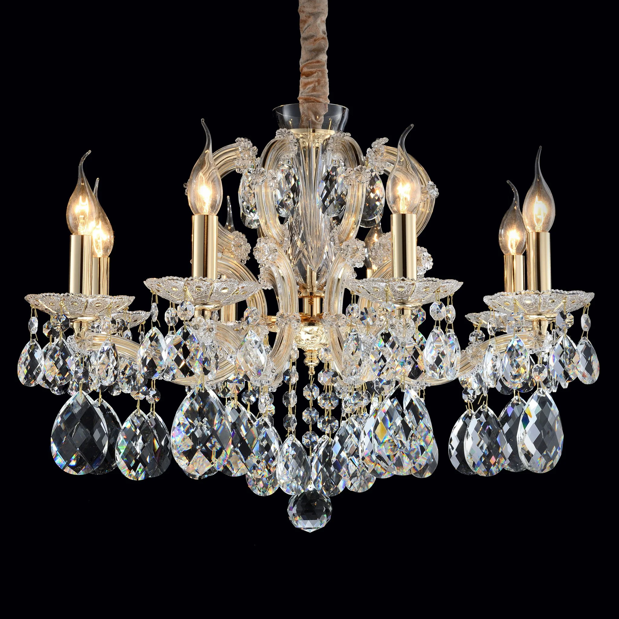 Michael Amini Lighting - Portola 8-Light Traditional Crystal Chandelier - Gold - Image 3