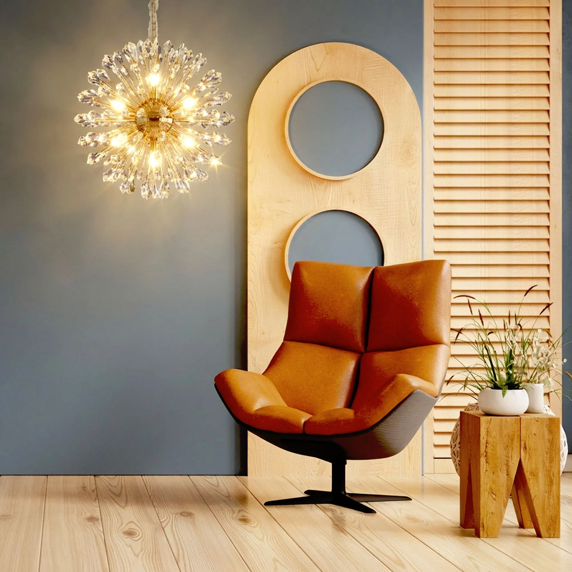 Michael Amini Lighting - Solara 32" Round Crystal LED Chandelier - Gold - Image 4