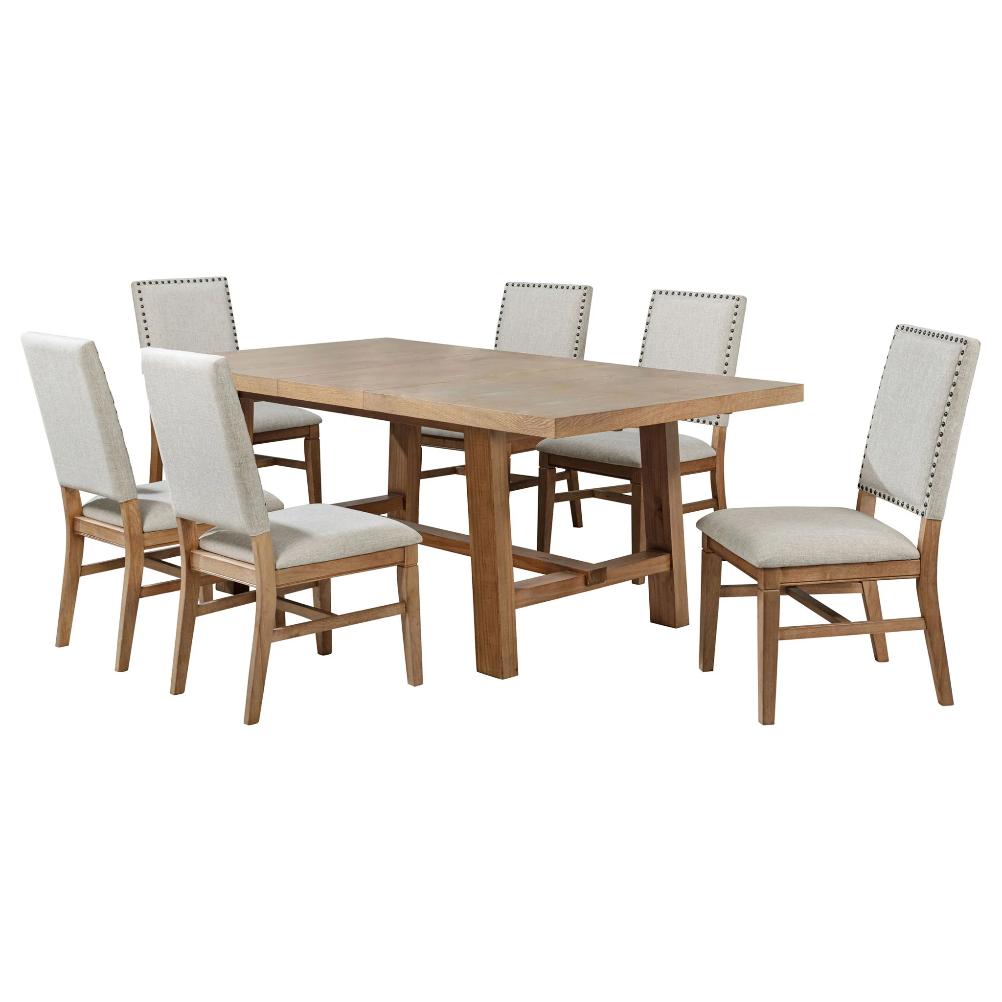 Middleton 7-piece Extension Leaf Dining Set Brown and Beige - Image 4