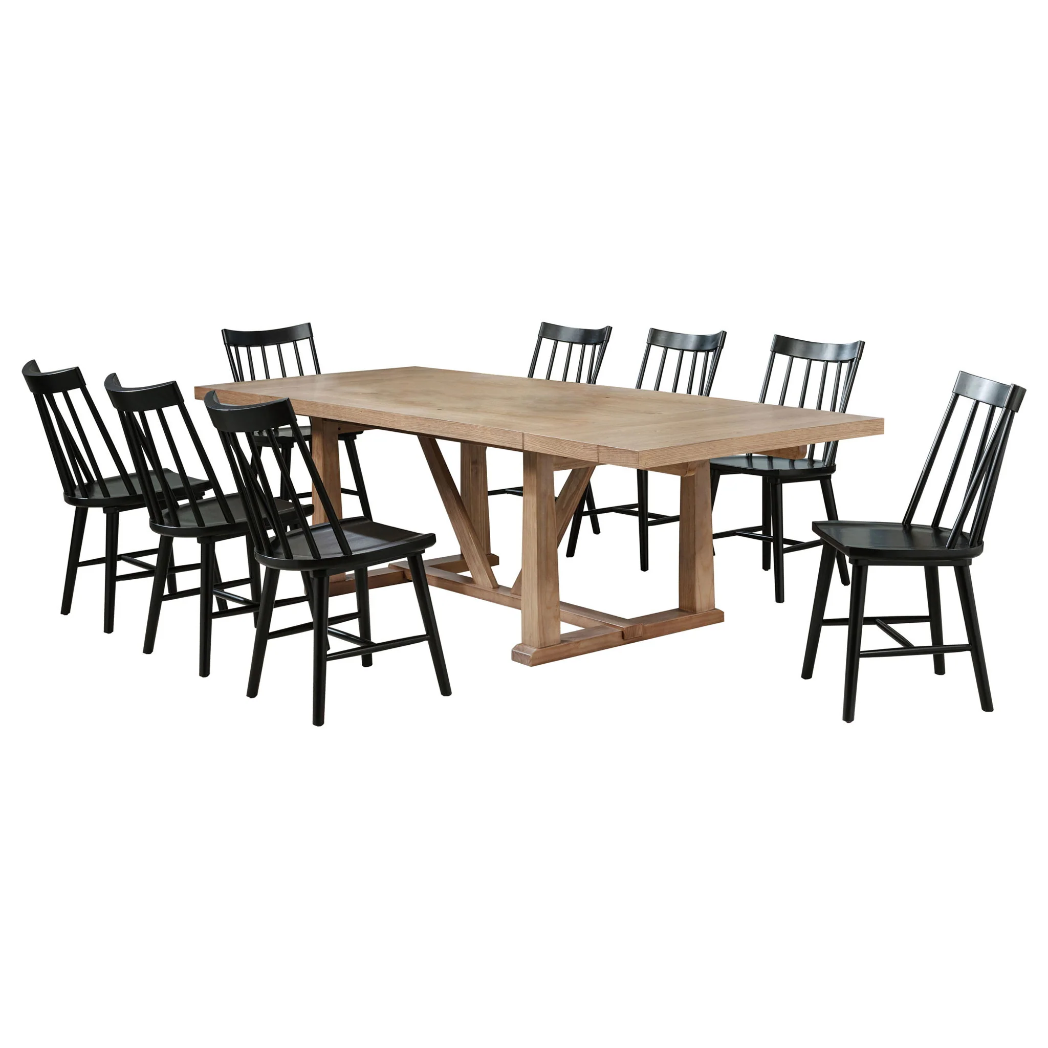 Middleton 9-piece Extension Leaf Dining Set Brown and Black - Image 3
