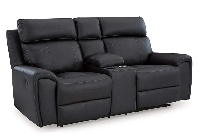 Miles Gunmetal Black Reclining Sofa & Loveseat Living Room Set - Image 12