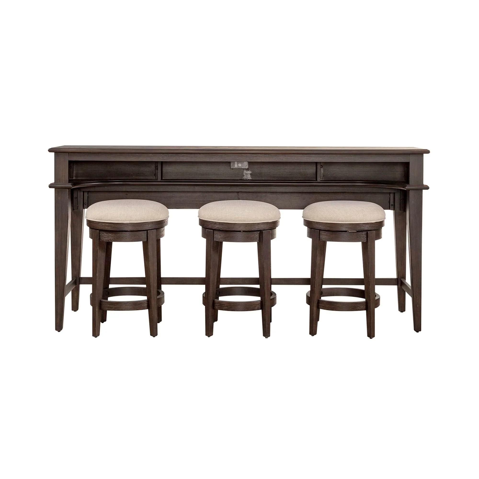 Mill Creek - 4 Piece Console Set (Bar Console & 3 Stools) - Peppercorn - Image 3