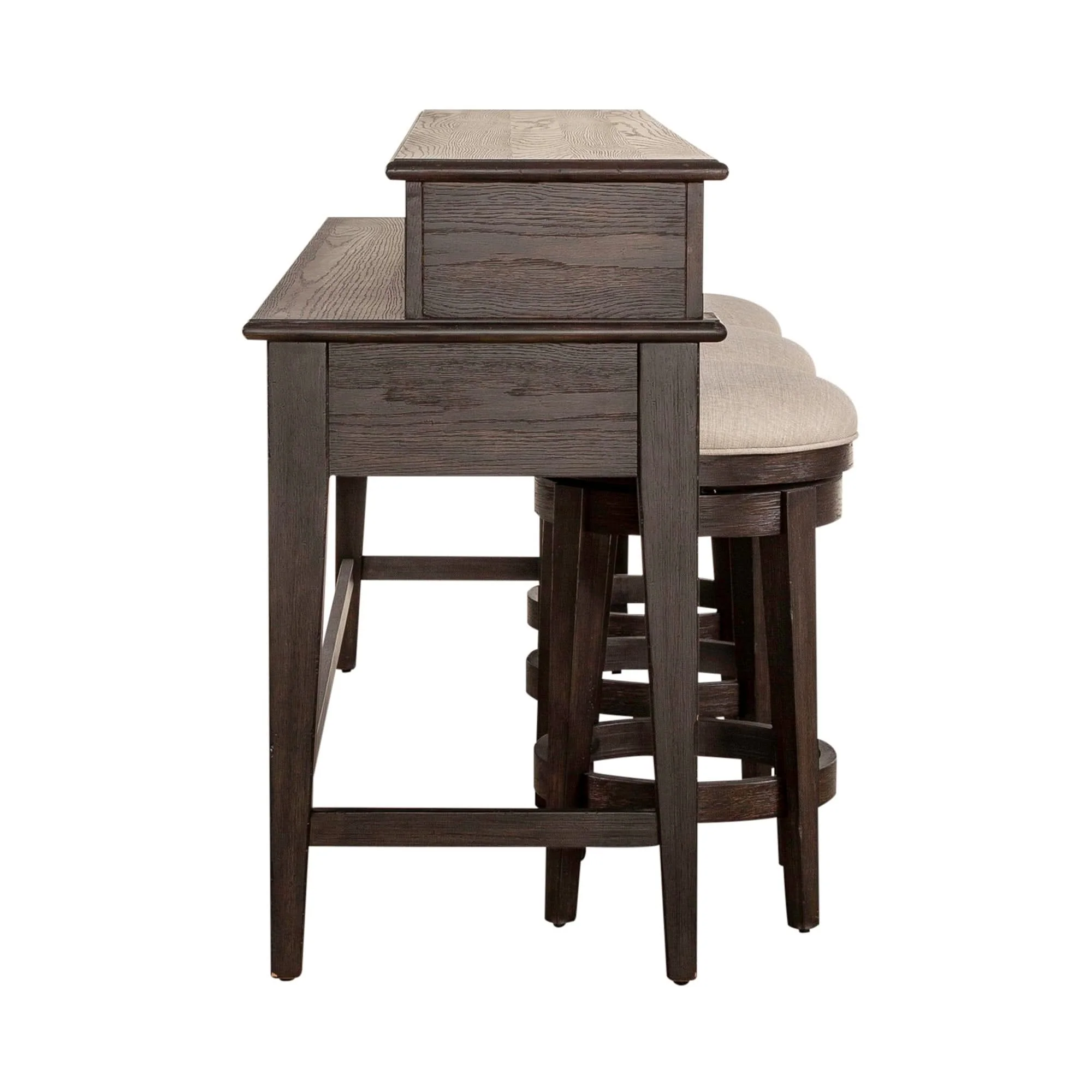 Mill Creek - 4 Piece Console Set (Bar Console & 3 Stools) - Peppercorn - Image 4