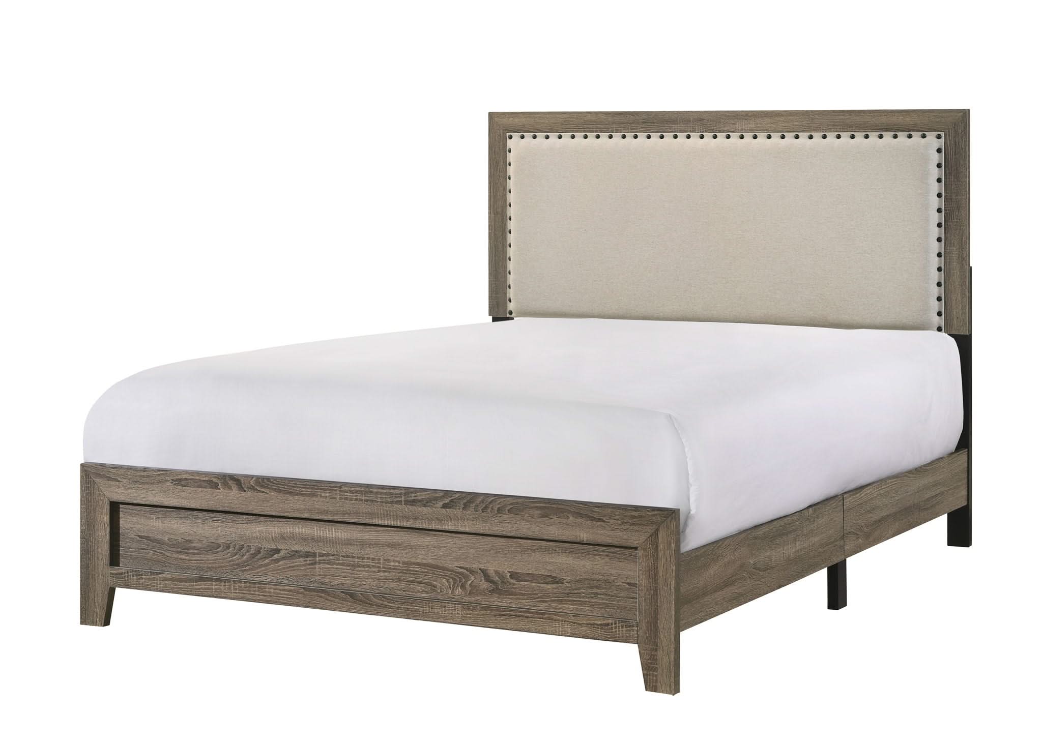 Millie - Full 4 Piece Upholstered Bedroom Set - Warm Gray - Image 4