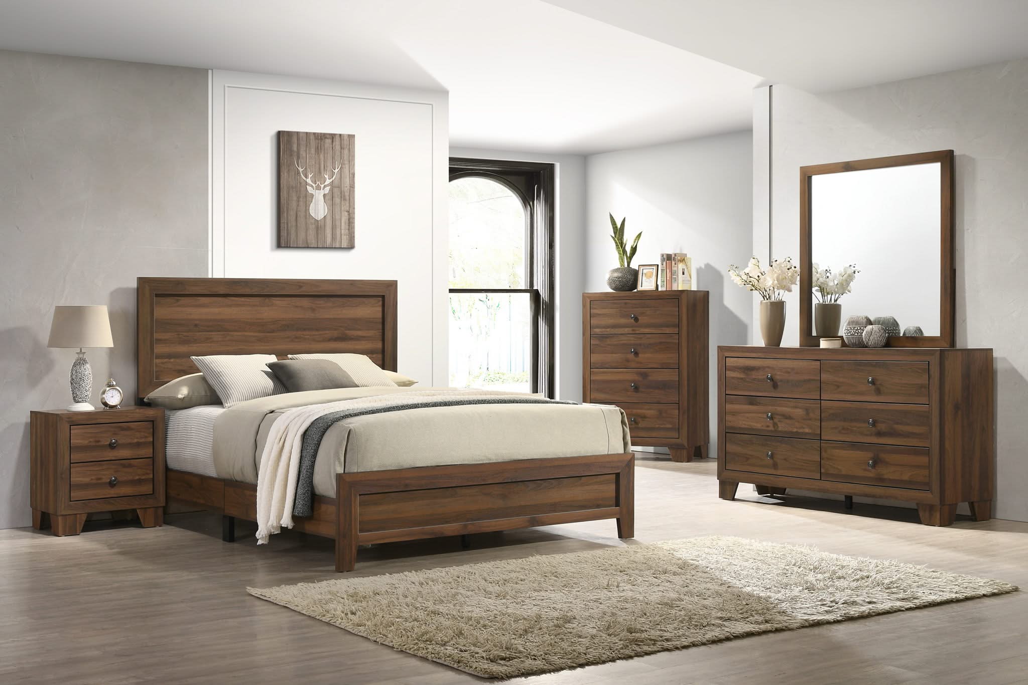 Millie - King 4 Piece Bedroom Set - Brown Cherry