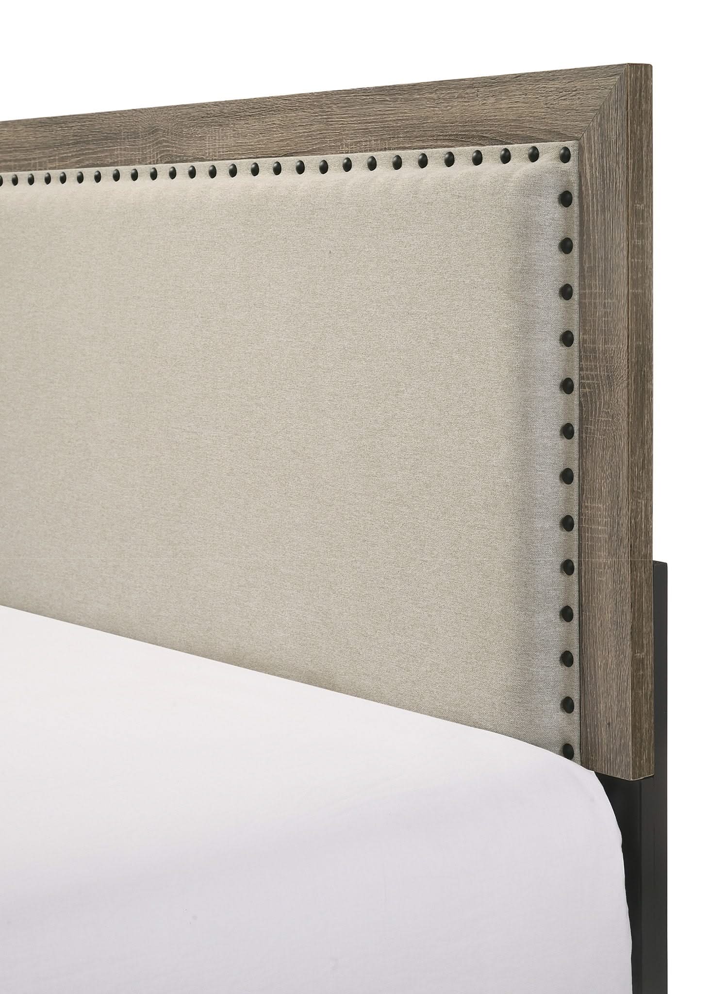 Millie - King 4 Piece Upholstered Bedroom Set - Warm Gray - Image 2