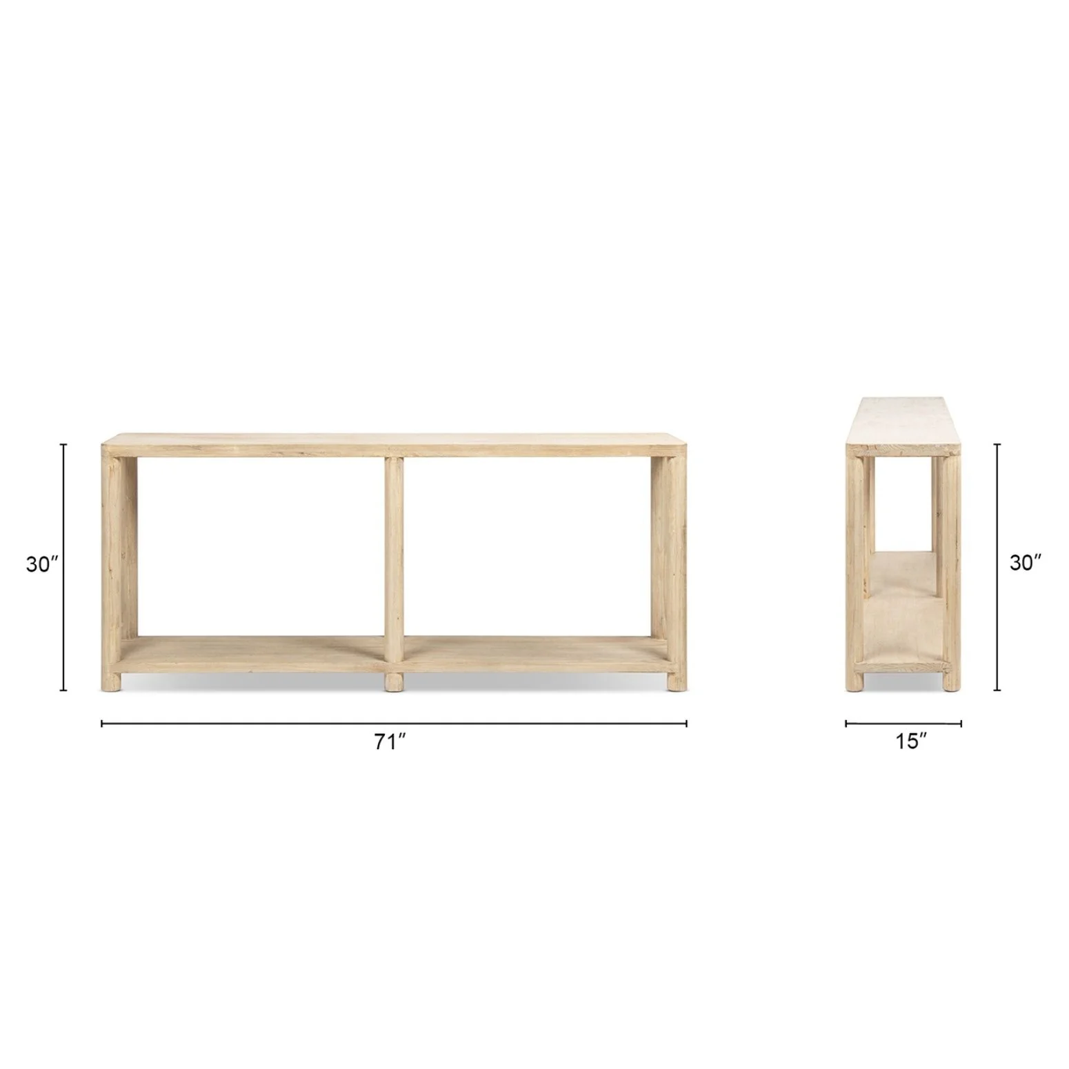 Milo - Console Table With Lower Shelf - Natural - Image 3