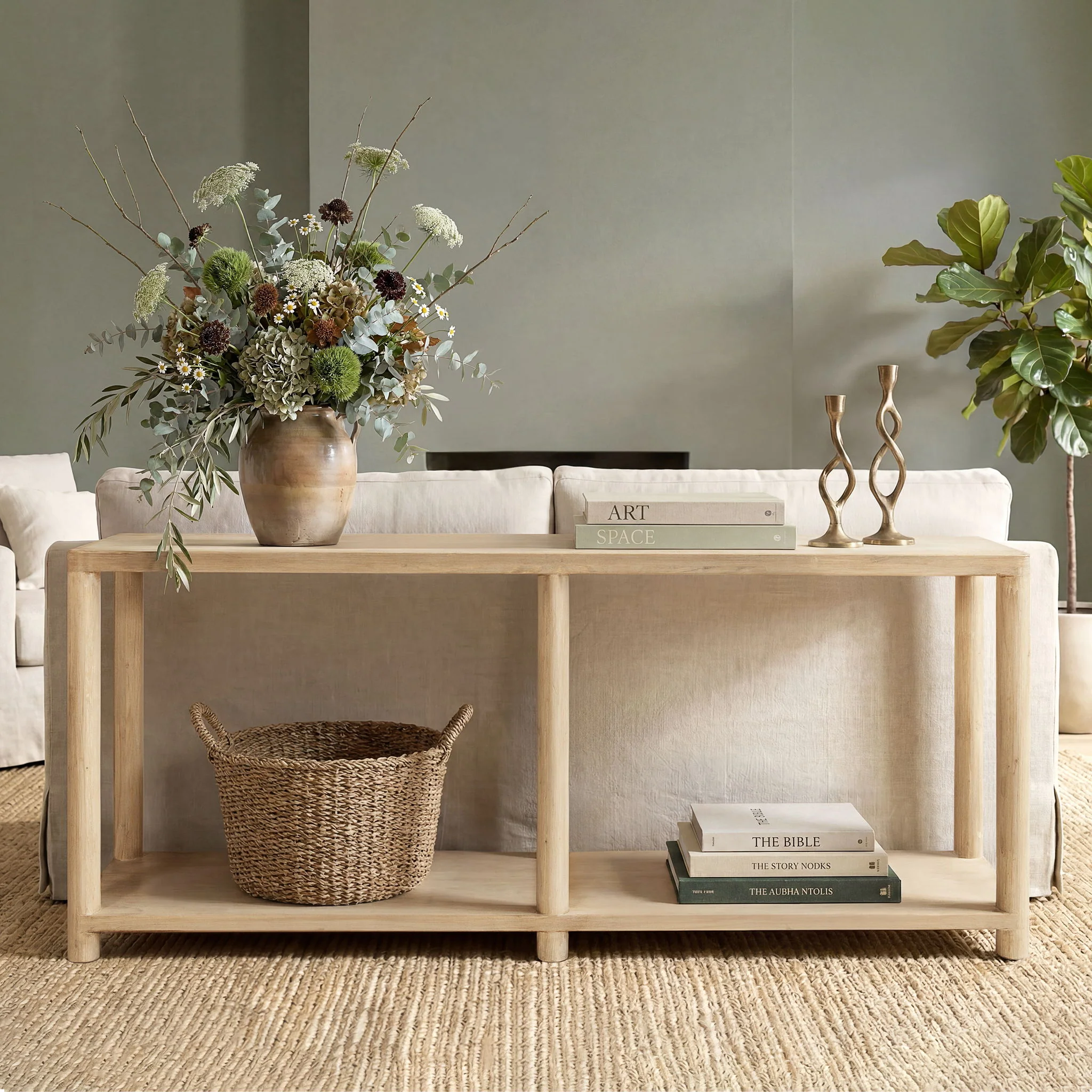 Milo - Console Table With Lower Shelf - Natural - Image 4