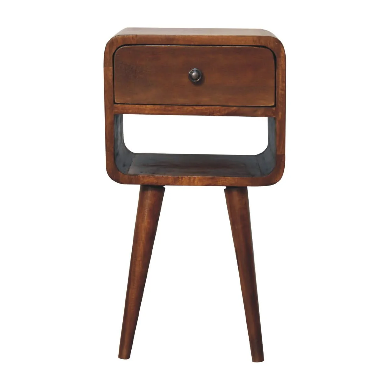 Mini Chestnut Curve Lower Bedside Nifhtstand - Image 7