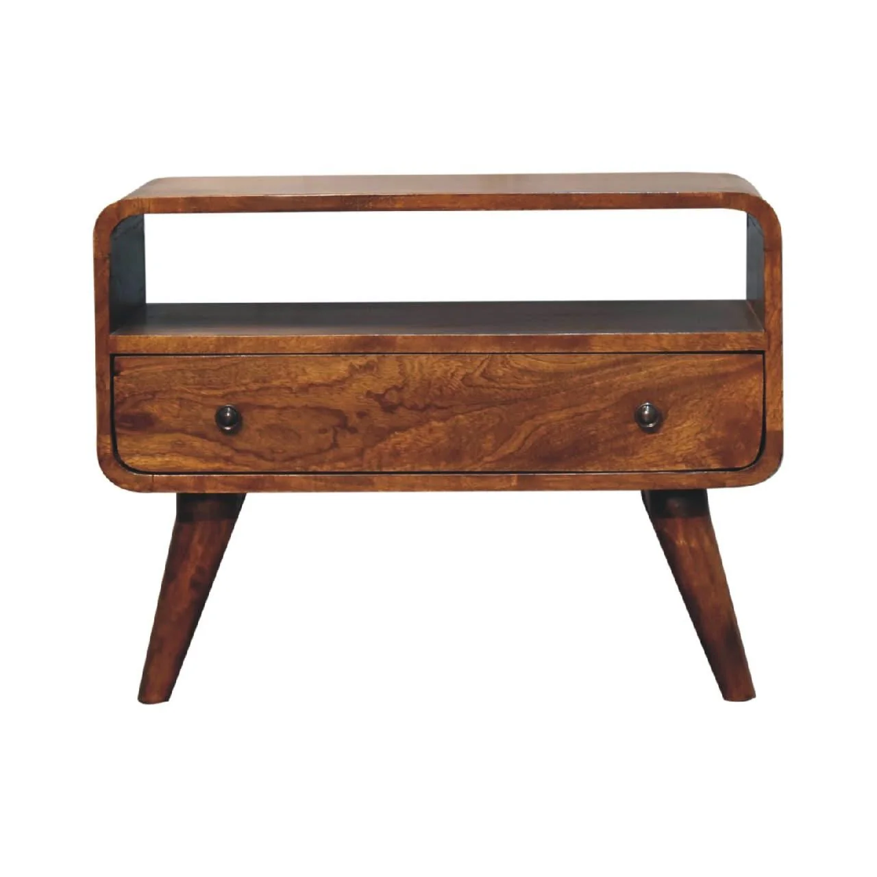 Mini Curved Media Unit - Chestnut - Image 2