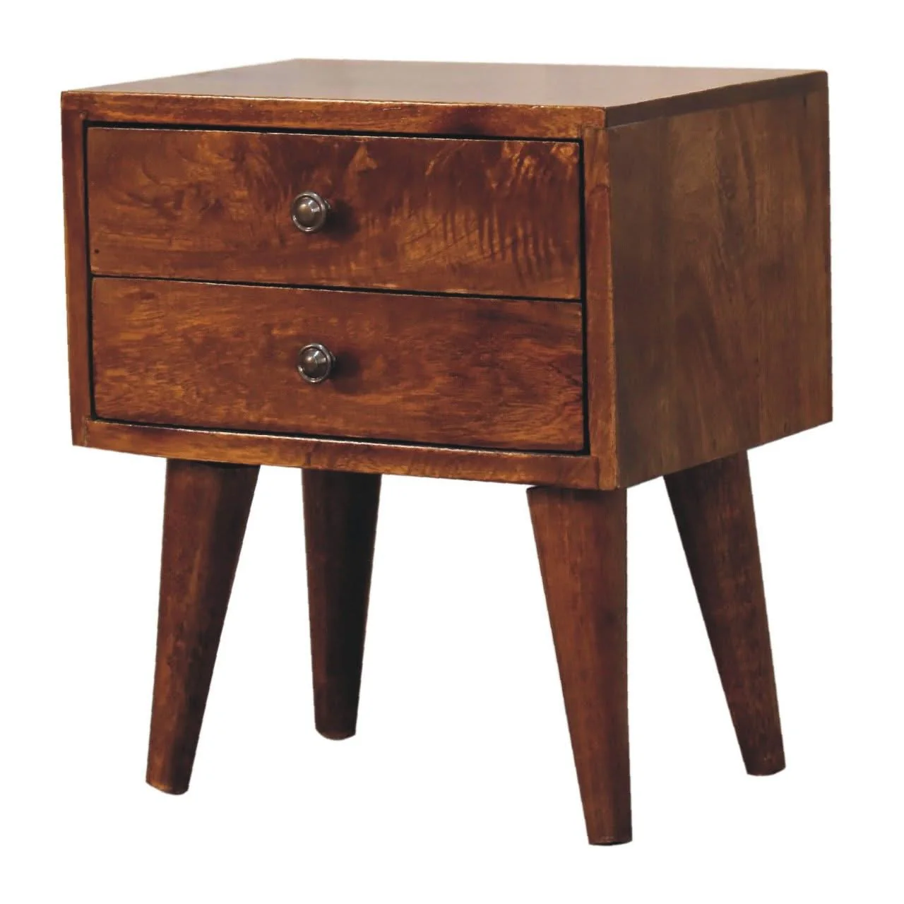 Mini Modern Bedside Table - Chestnut - Image 2