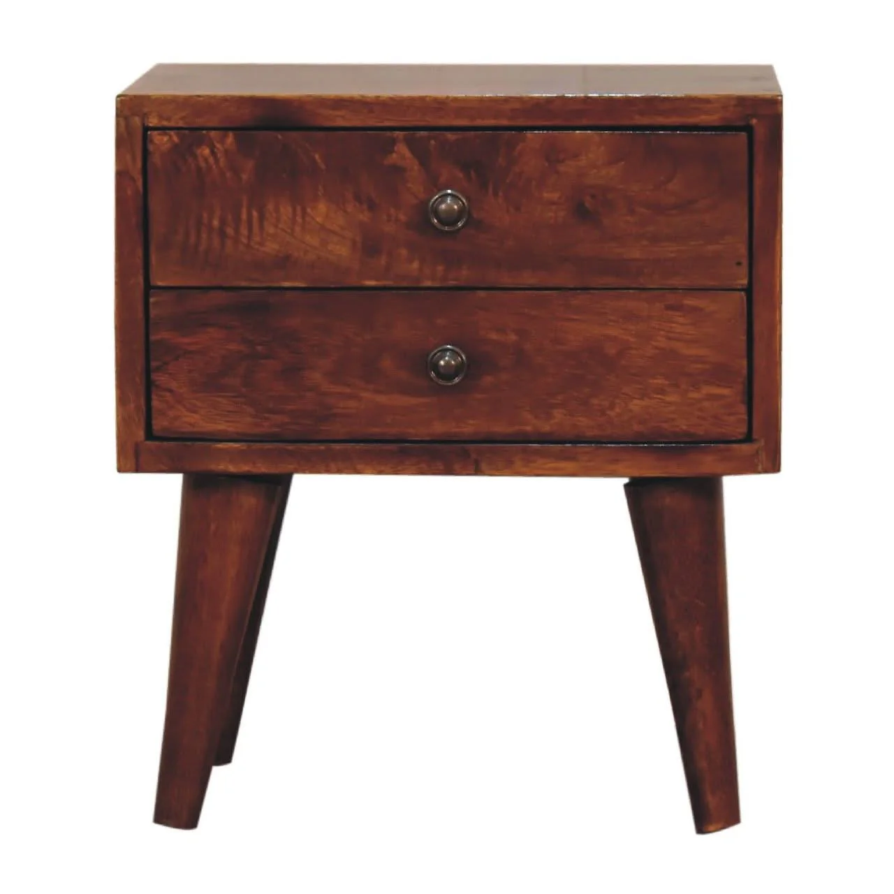 Mini Modern Bedside Table - Chestnut - Image 3