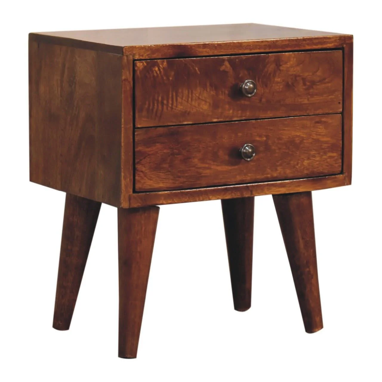 Mini Modern Bedside Table - Chestnut - Image 4