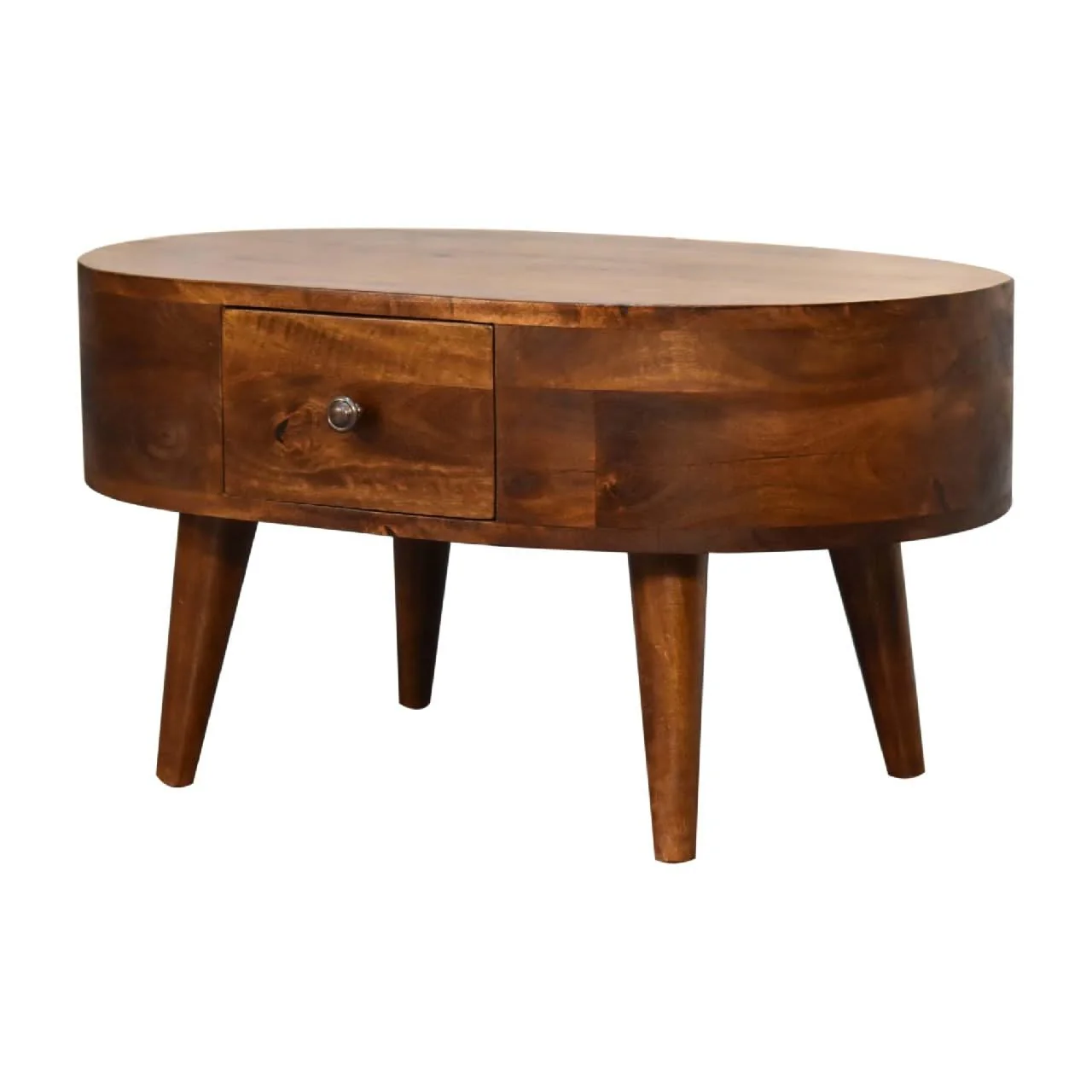 Mini Rounded Coffee Table - Chestnut - Image 3