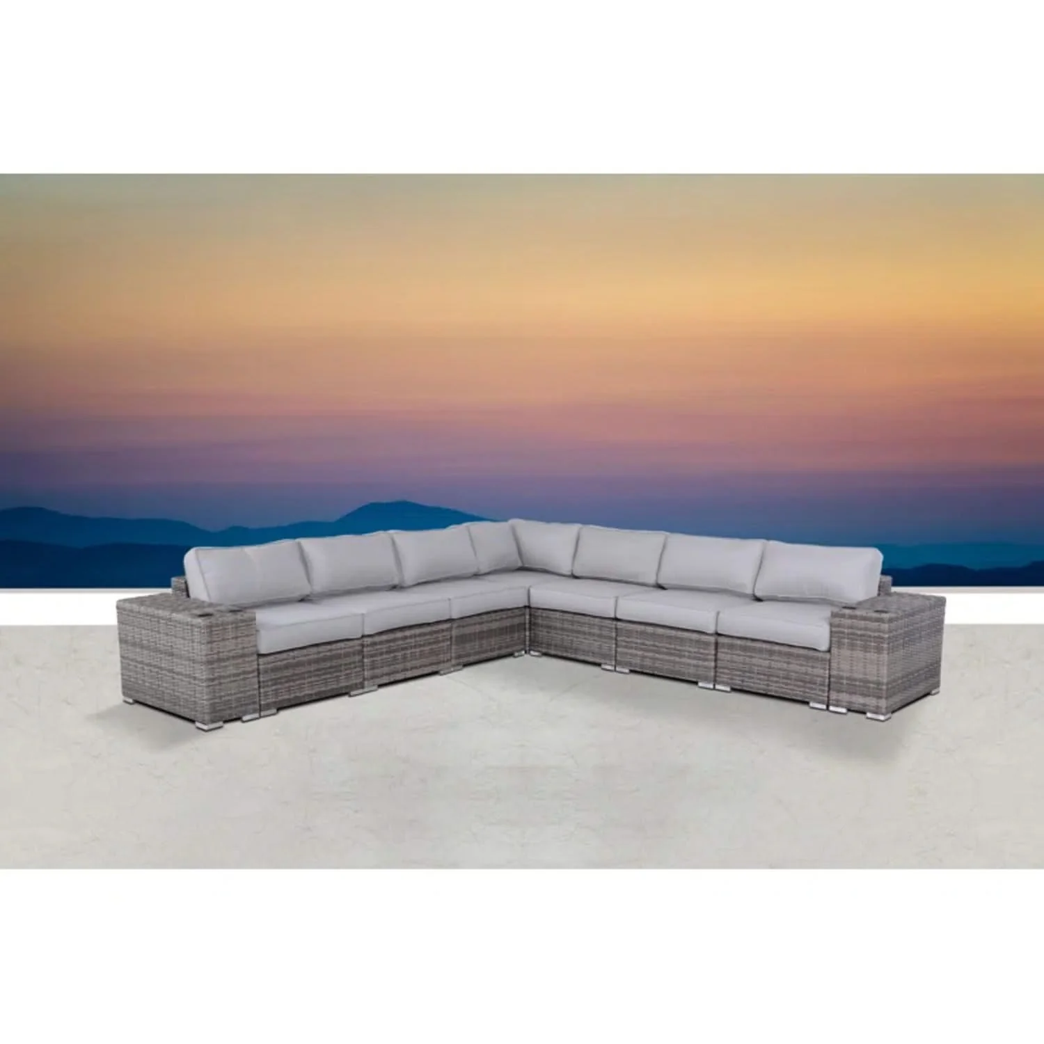 Minnesota - 9 Piece Sectional Sofa Set With Cushions - Gray Mix - Image 3