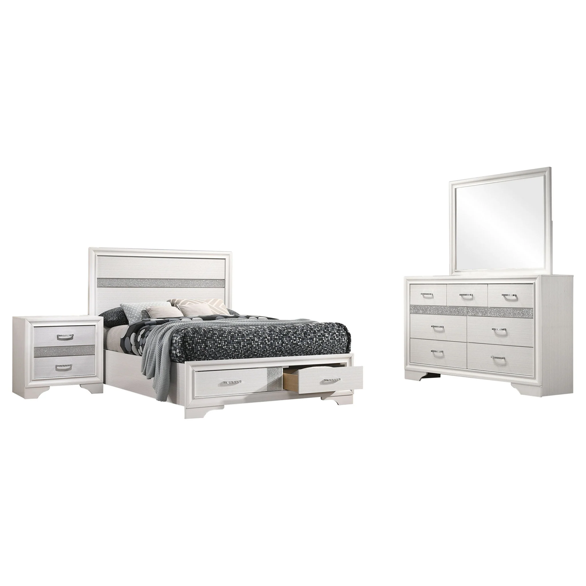 Miranda 4-piece Full Bedroom Set White - Image 4