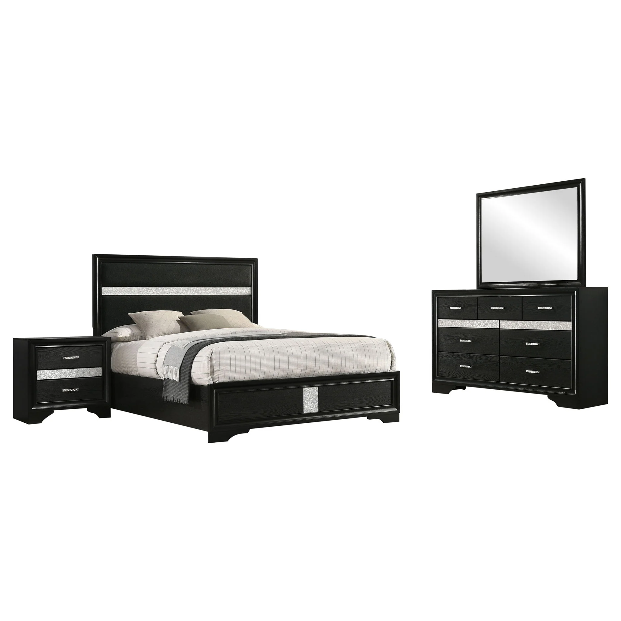 Miranda 4-piece Queen Bedroom Set Black - Image 2