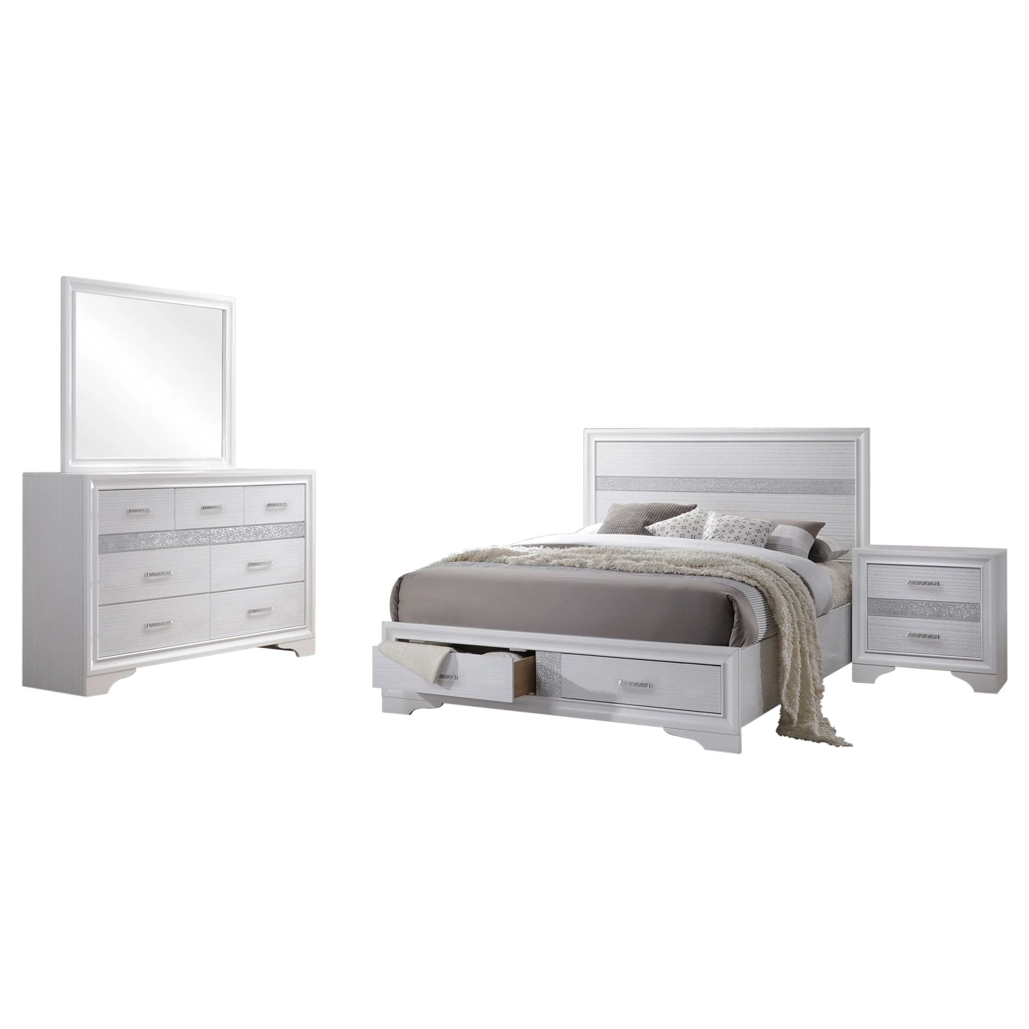 Miranda 4-piece Queen Bedroom Set White - Image 3