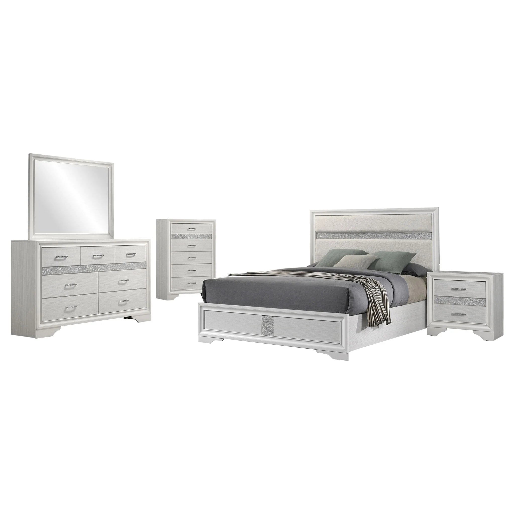 Miranda 5-piece Full Bedroom Set White - Image 4