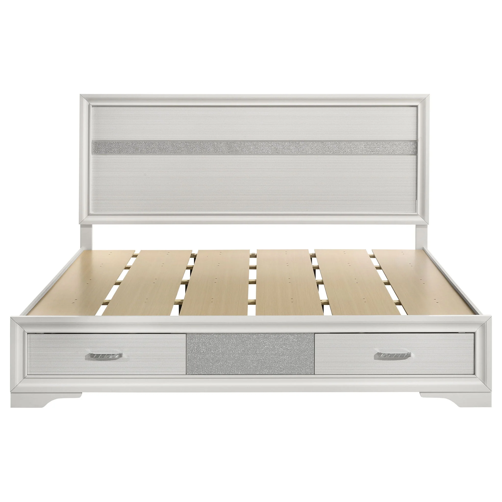 Miranda 51-inch Wood Eastern King Storage Panel Bed White - Image 3
