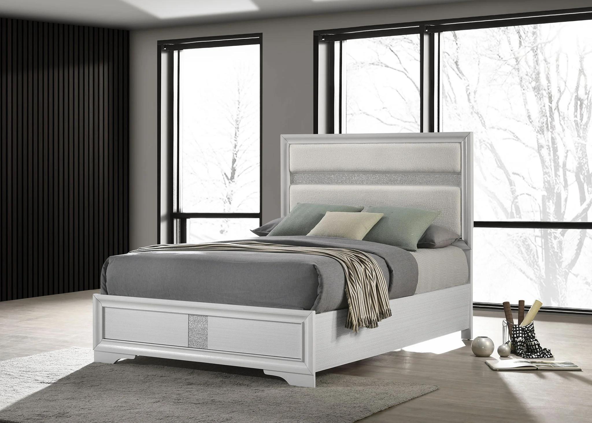 Miranda 54-inch Upholstered Full Panel Bed White - Image 2