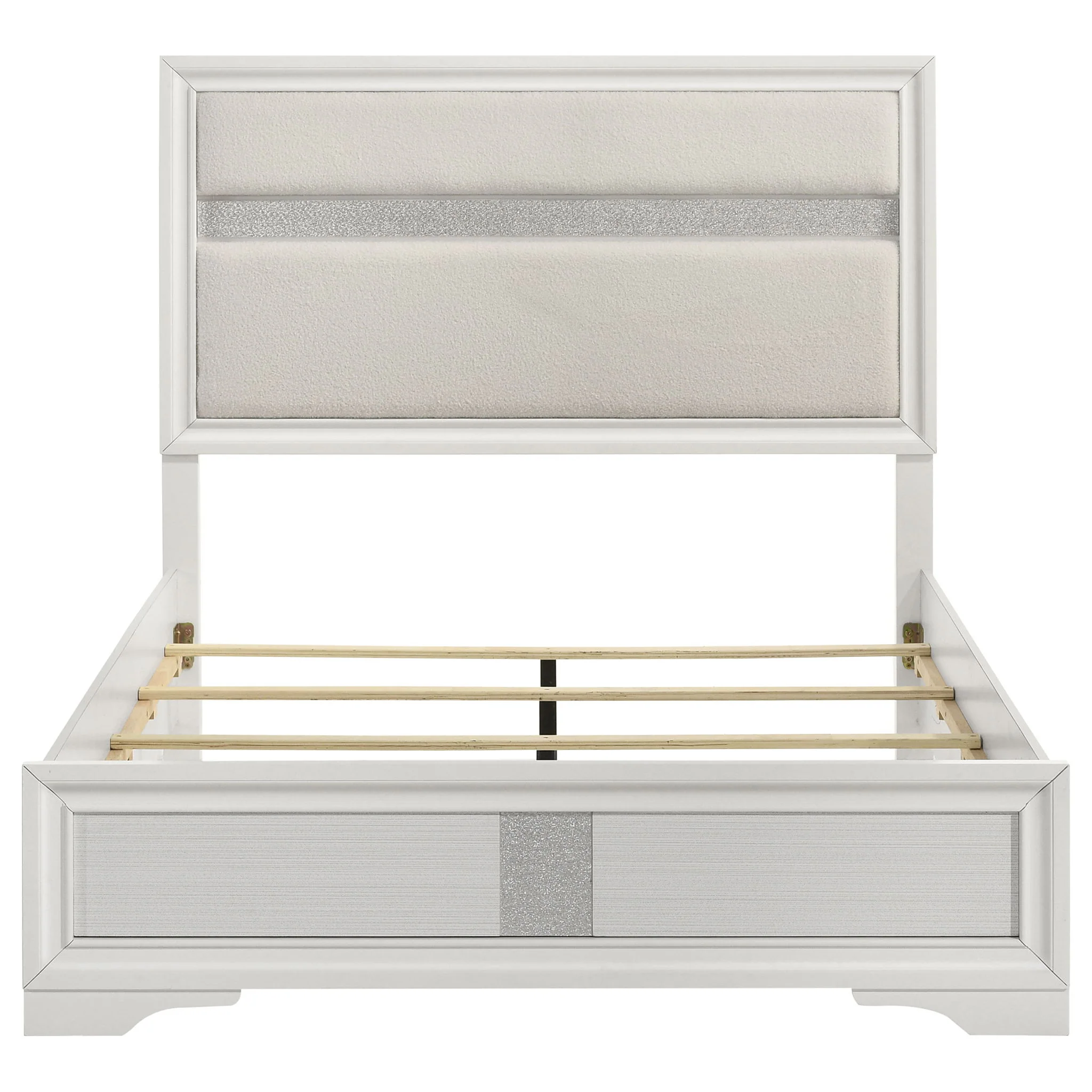 Miranda 54-inch Upholstered Queen Panel Bed White - Image 3