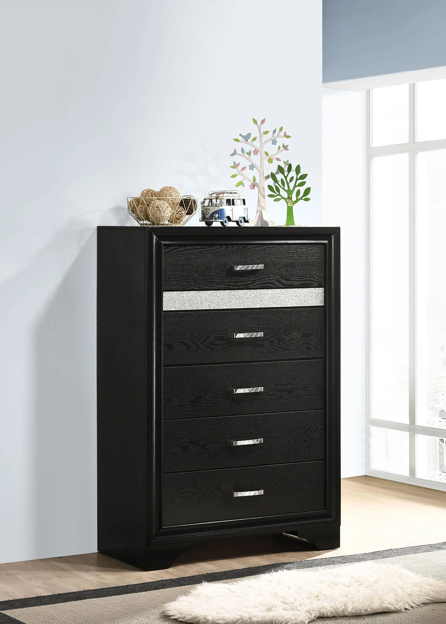 Miranda 6-drawer Bedroom Chest Black - Image 4