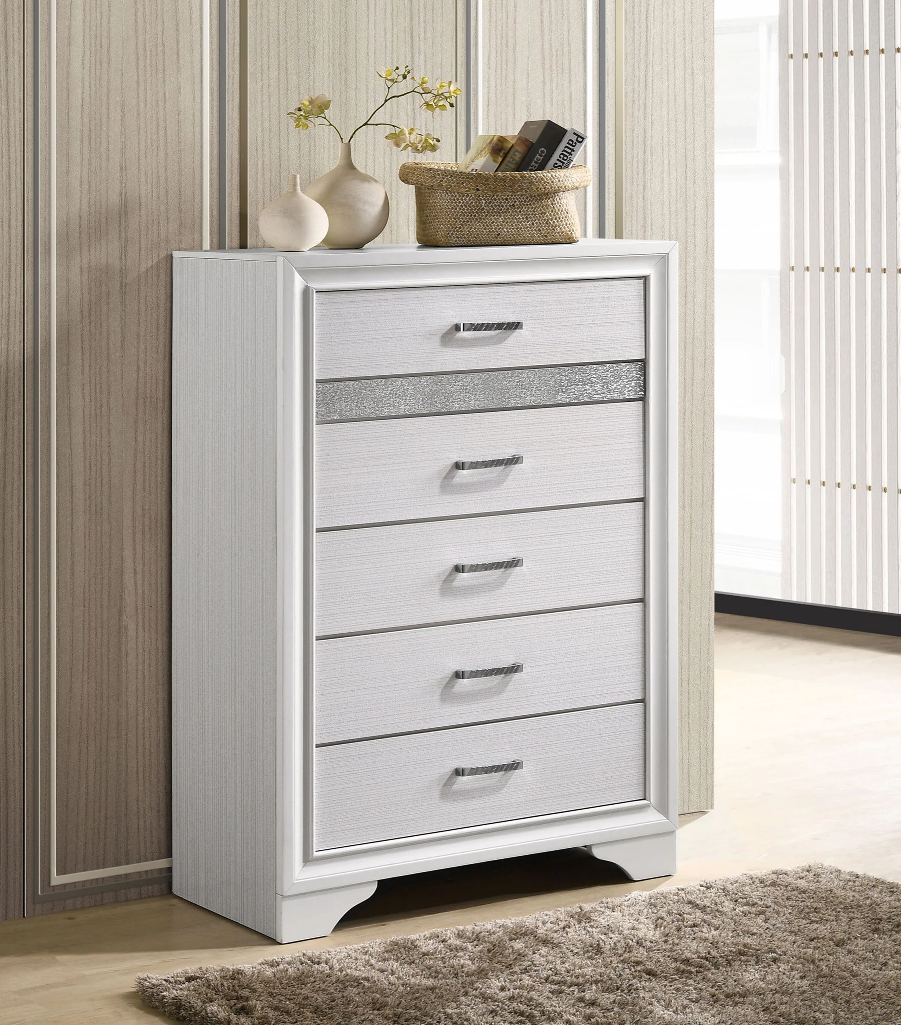 Miranda 6-drawer Bedroom Chest White - Image 4