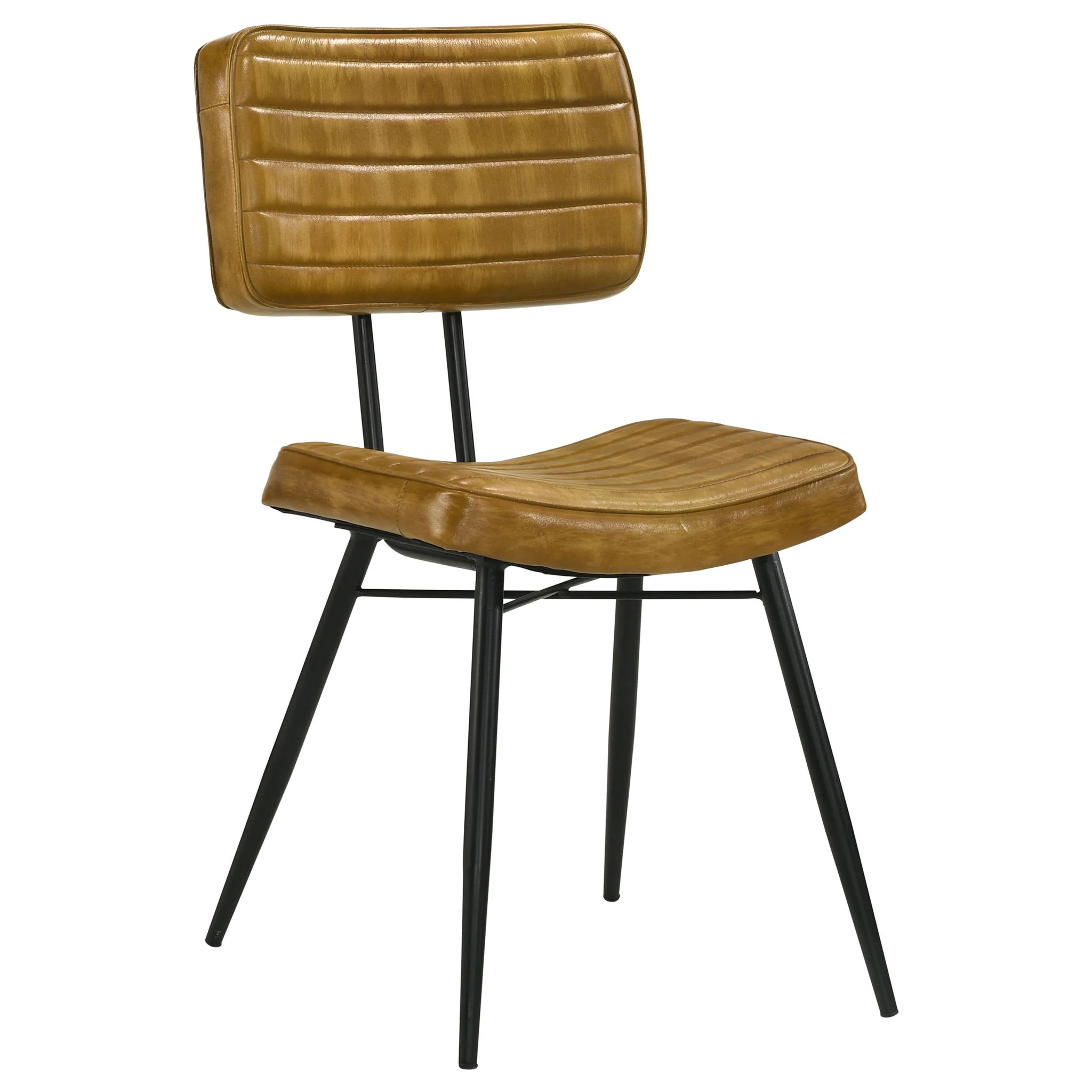 Misty Leather Upholstered Dining Side Chair Camel (Set of 2) - Image 2