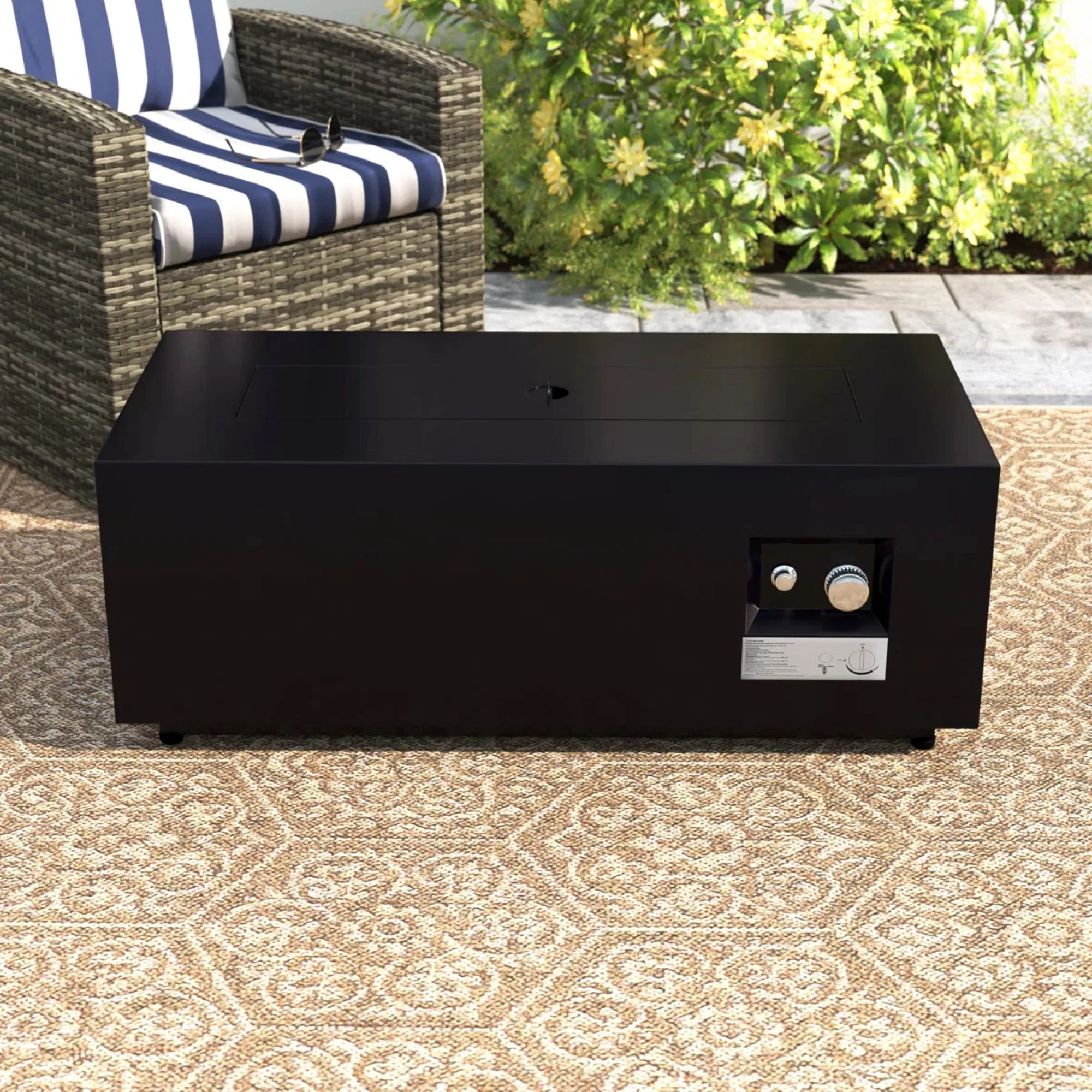 Modern Design Outdoor Fire Pit Table With Cover - Image 2