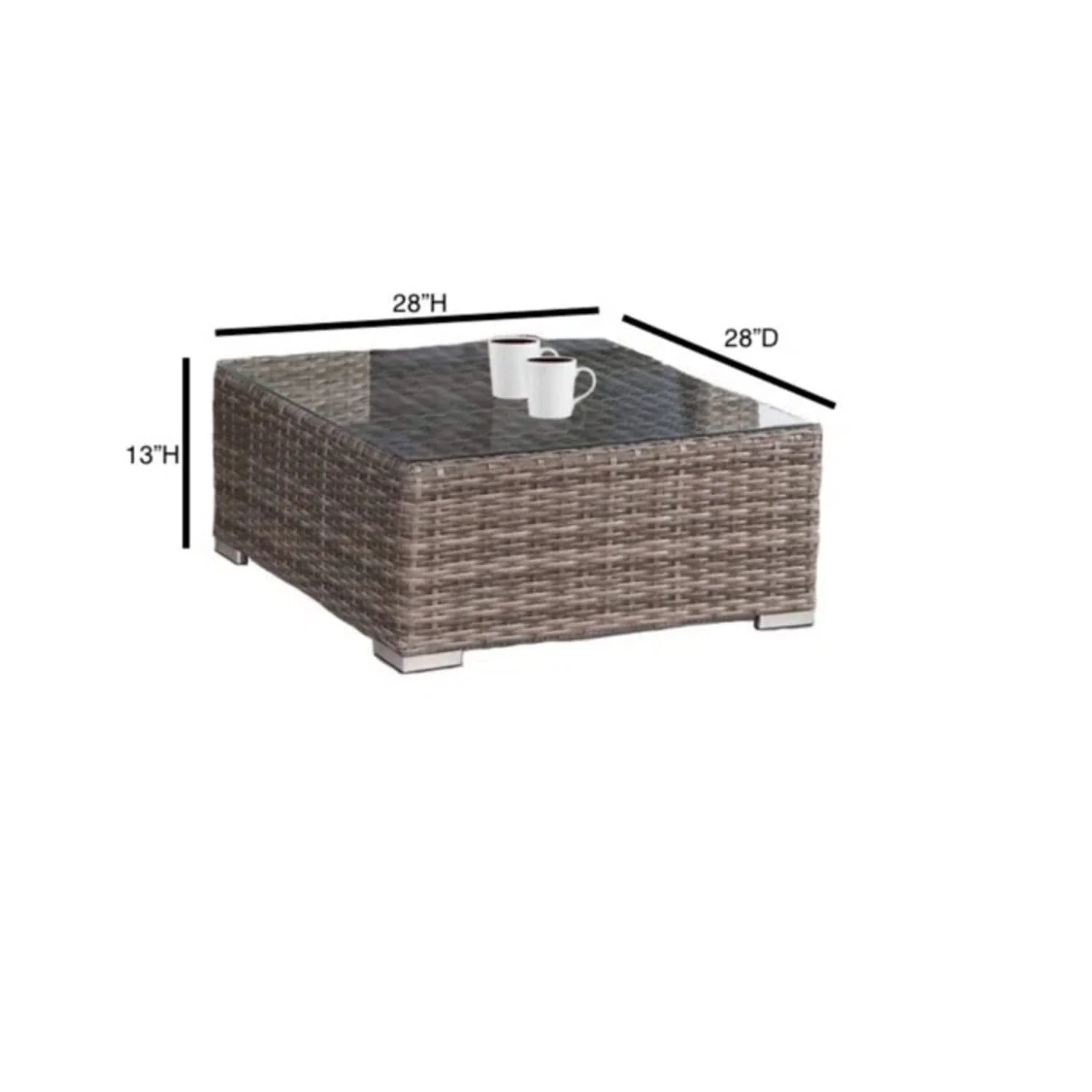 Modern Patio Rattan Sectional Set With Cushions - Image 22
