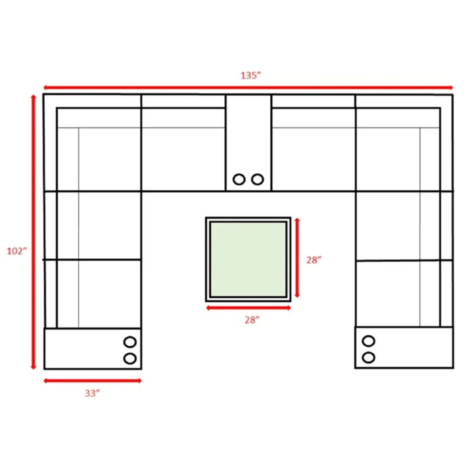 Modern Patio Rattan Sectional Set With Cushions - Image 35