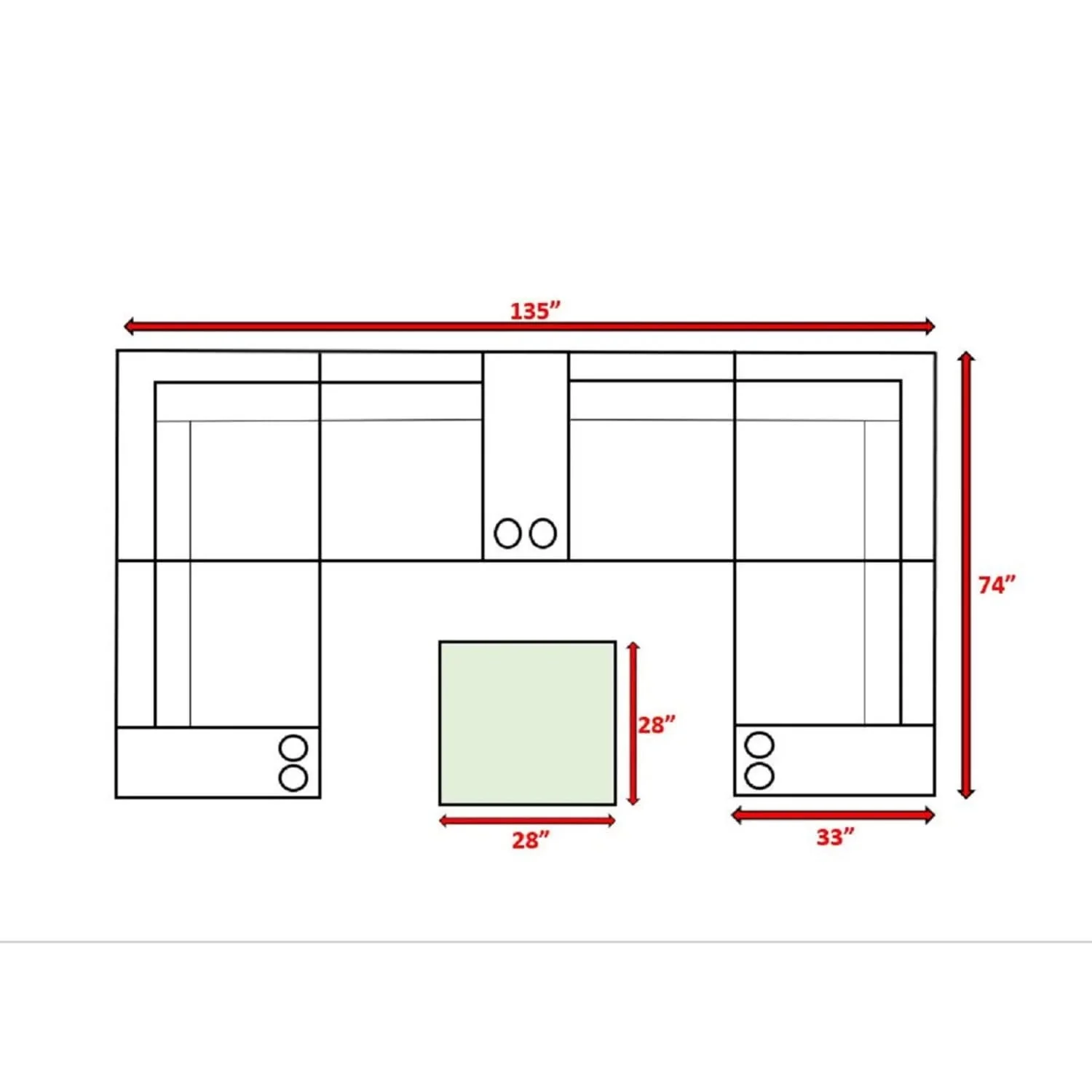 Modern Patio Rattan Sectional Set With Cushions - Image 37