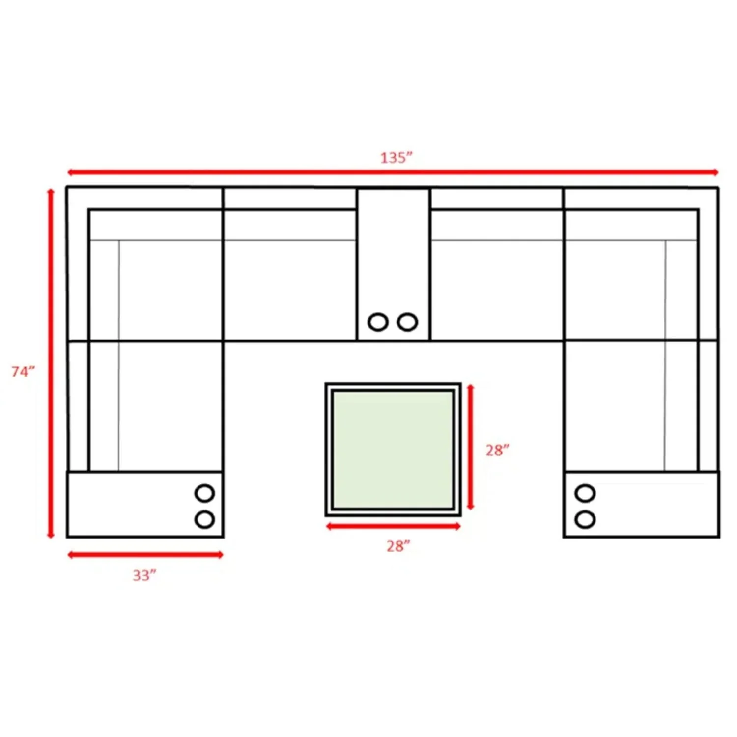 Modern Patio Rattan Sectional Set With Cushions - Image 38