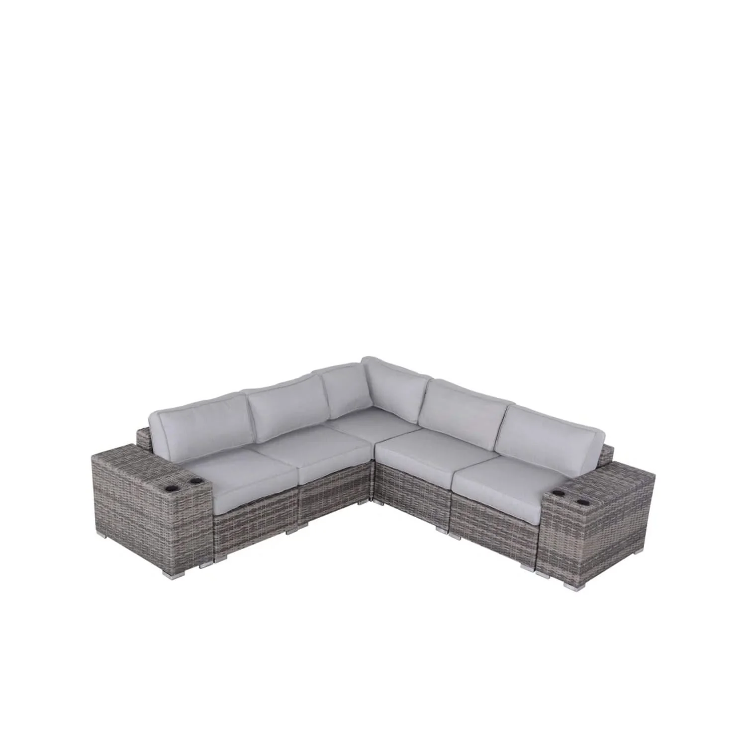 Modern Rattan Wicker Seating Group With Cushions - Image 3
