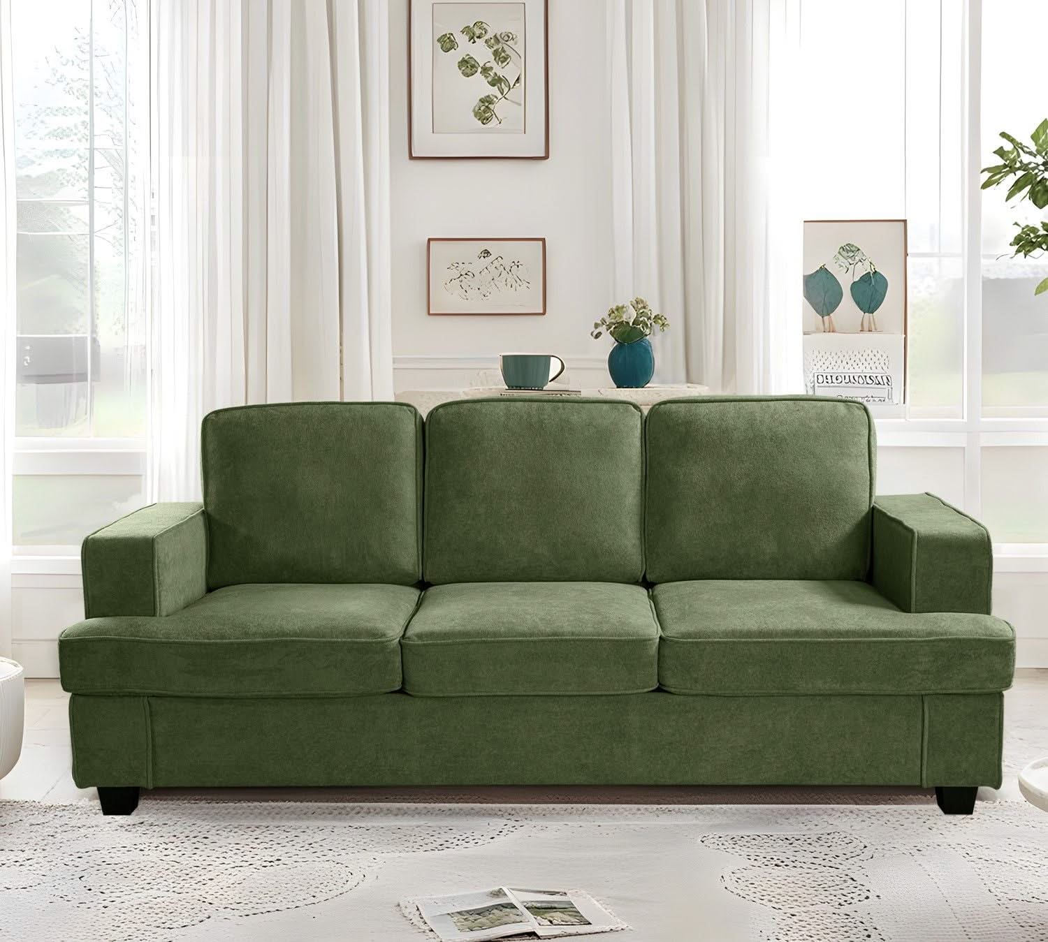 Modern Sofa, Comfortable 3 Seater Couch With Deep Seating, Loose Back Cushions, Wide Arms - Image 11