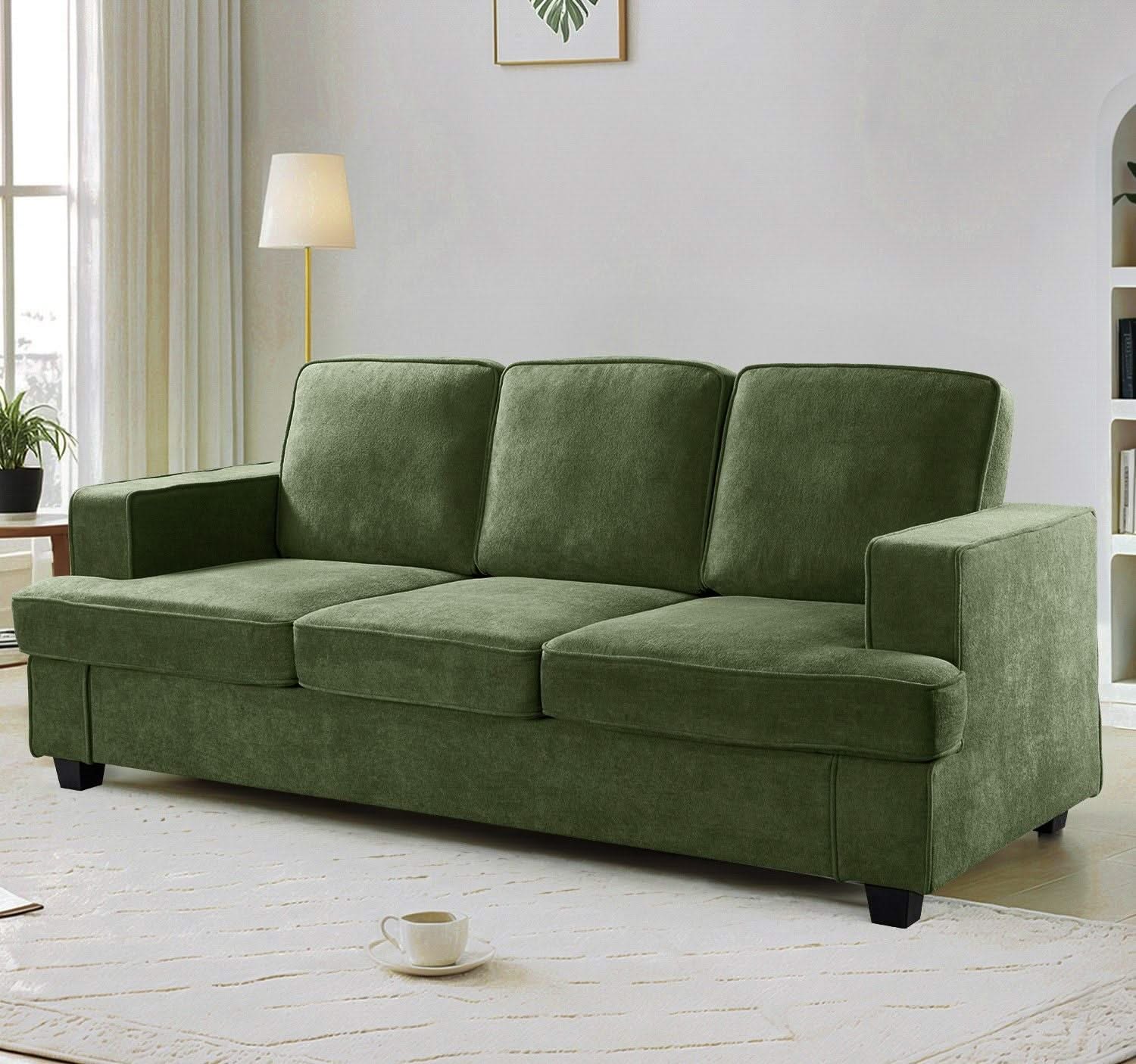 Modern Sofa, Comfortable 3 Seater Couch With Deep Seating, Loose Back Cushions, Wide Arms - Image 12