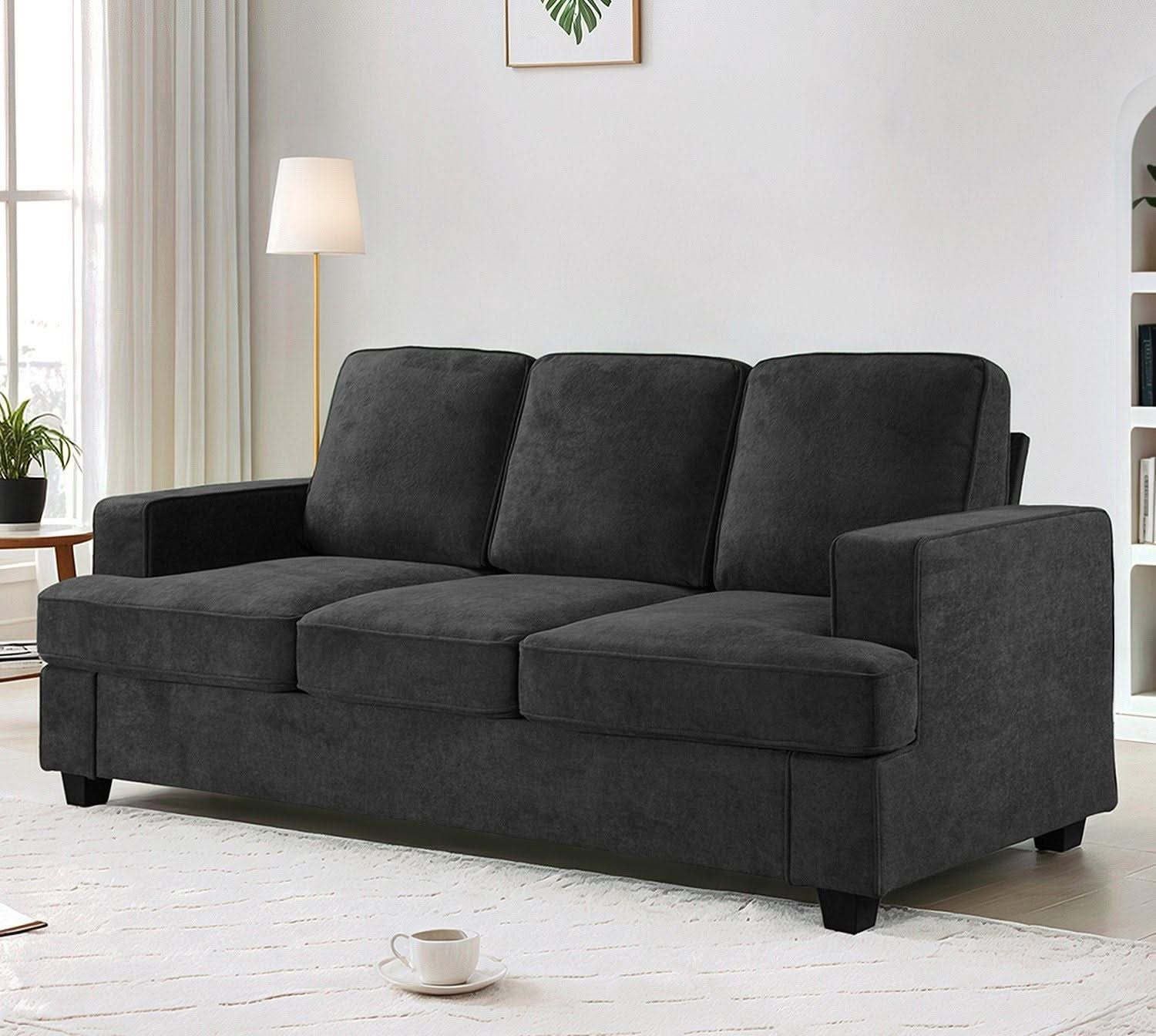 Modern Sofa, Comfortable 3 Seater Couch With Deep Seating, Loose Back Cushions, Wide Arms - Image 16